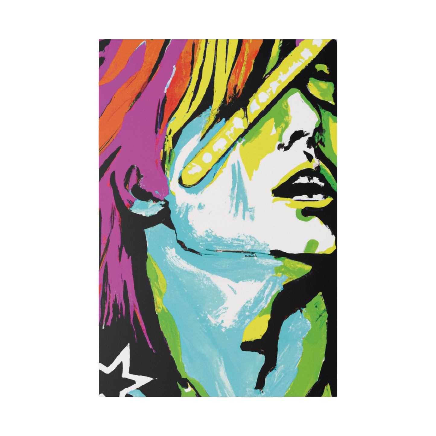 2120E - Rockstar Painting Print | Face | Abstract | Poster | Home Decor | Wall Art | Music Art | Canvas