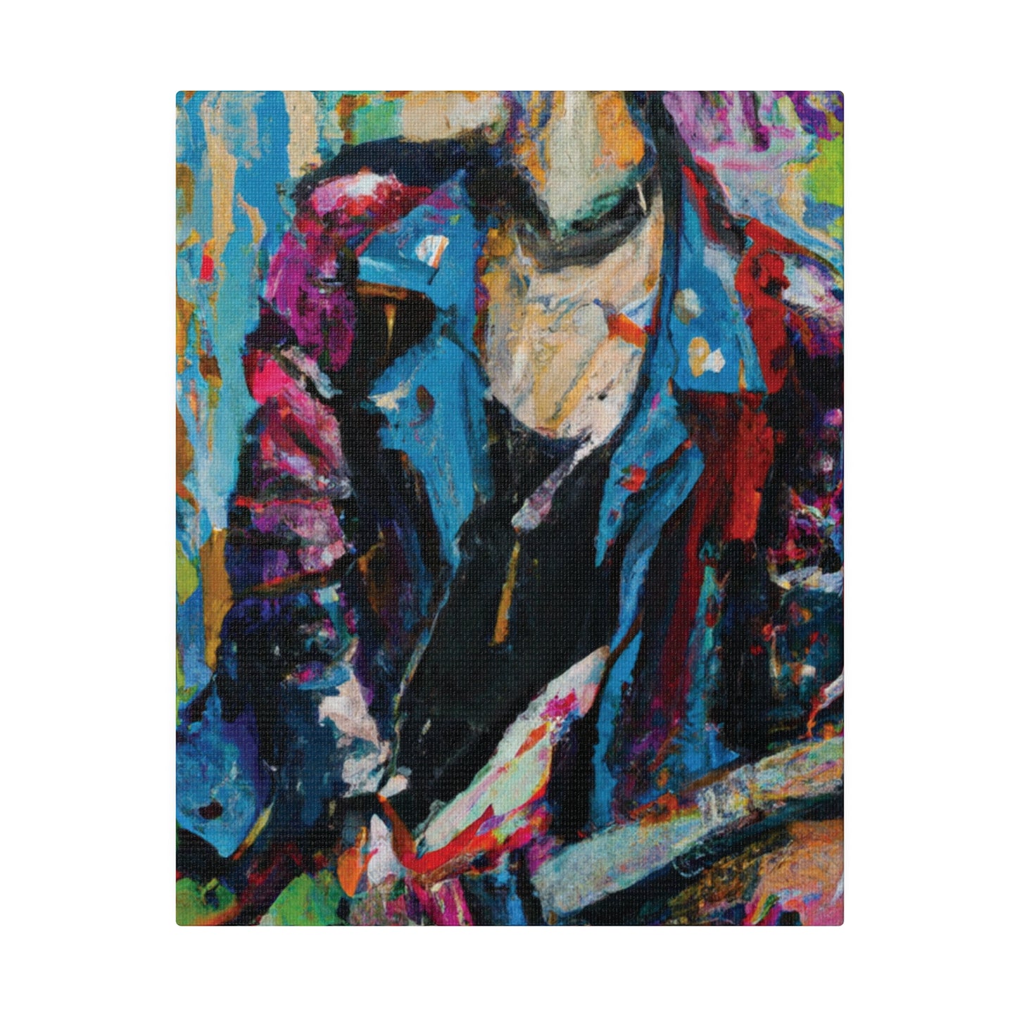 9653F - Rockstar Oil Painting Style Print | Poster | Home Decor | Wall Art | Music Art | Canvas
