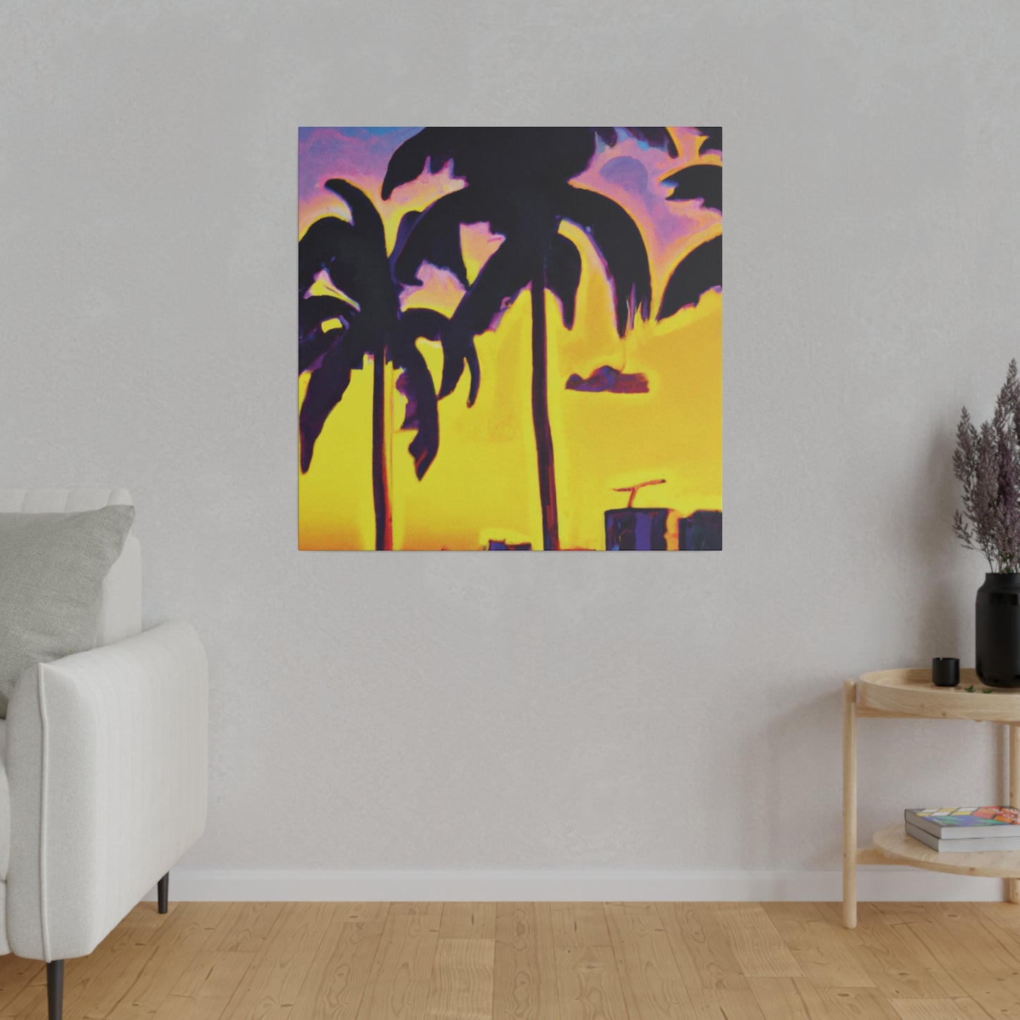 5674W - Miami Beach Sunset Painting Print | Miami | Beach | Sunset | Poster | Home Decor | Wall Art | Canvas