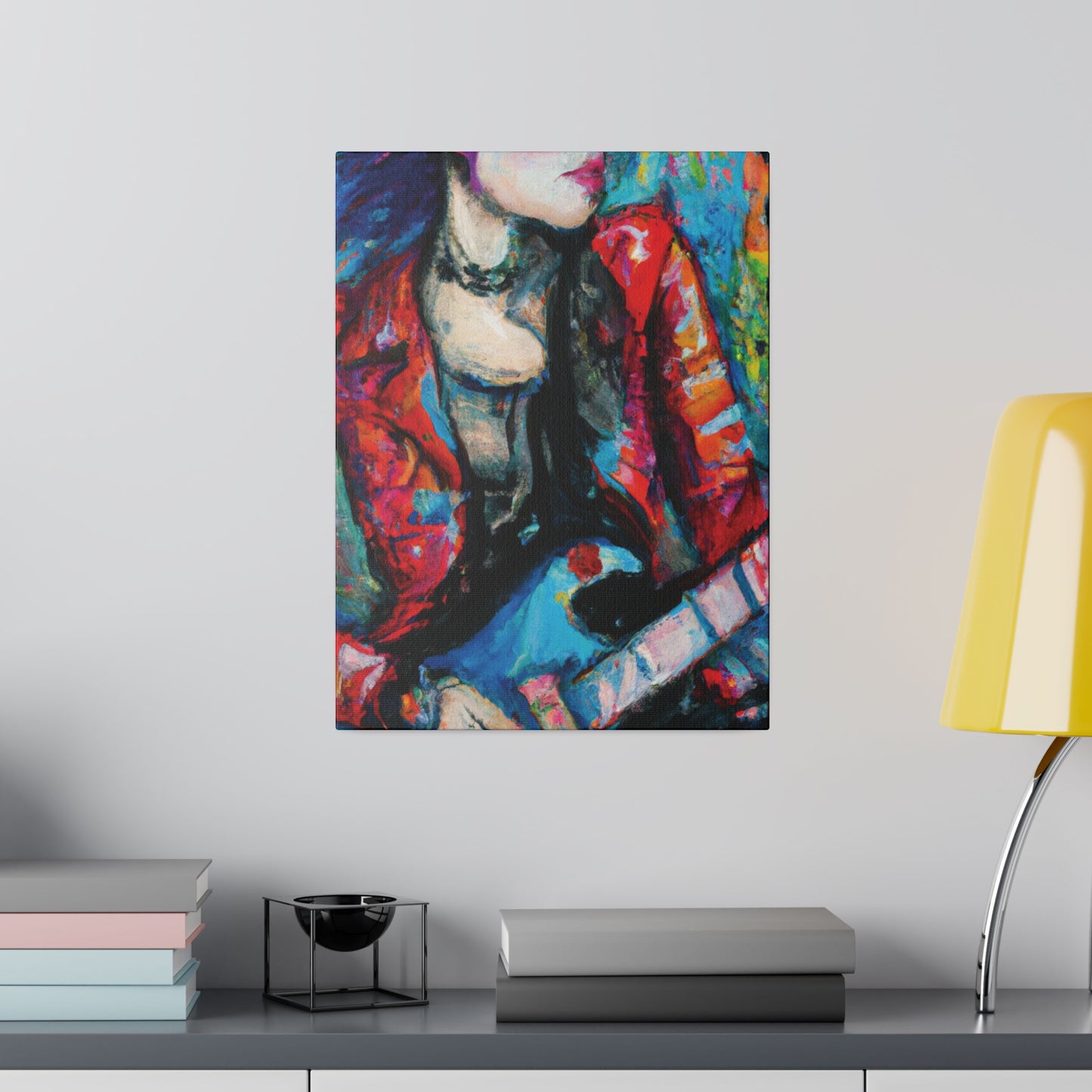 7551J - Rockstar Oil Painting Style Print | Poster | Home Decor | Wall Art | Music Art | Canvas