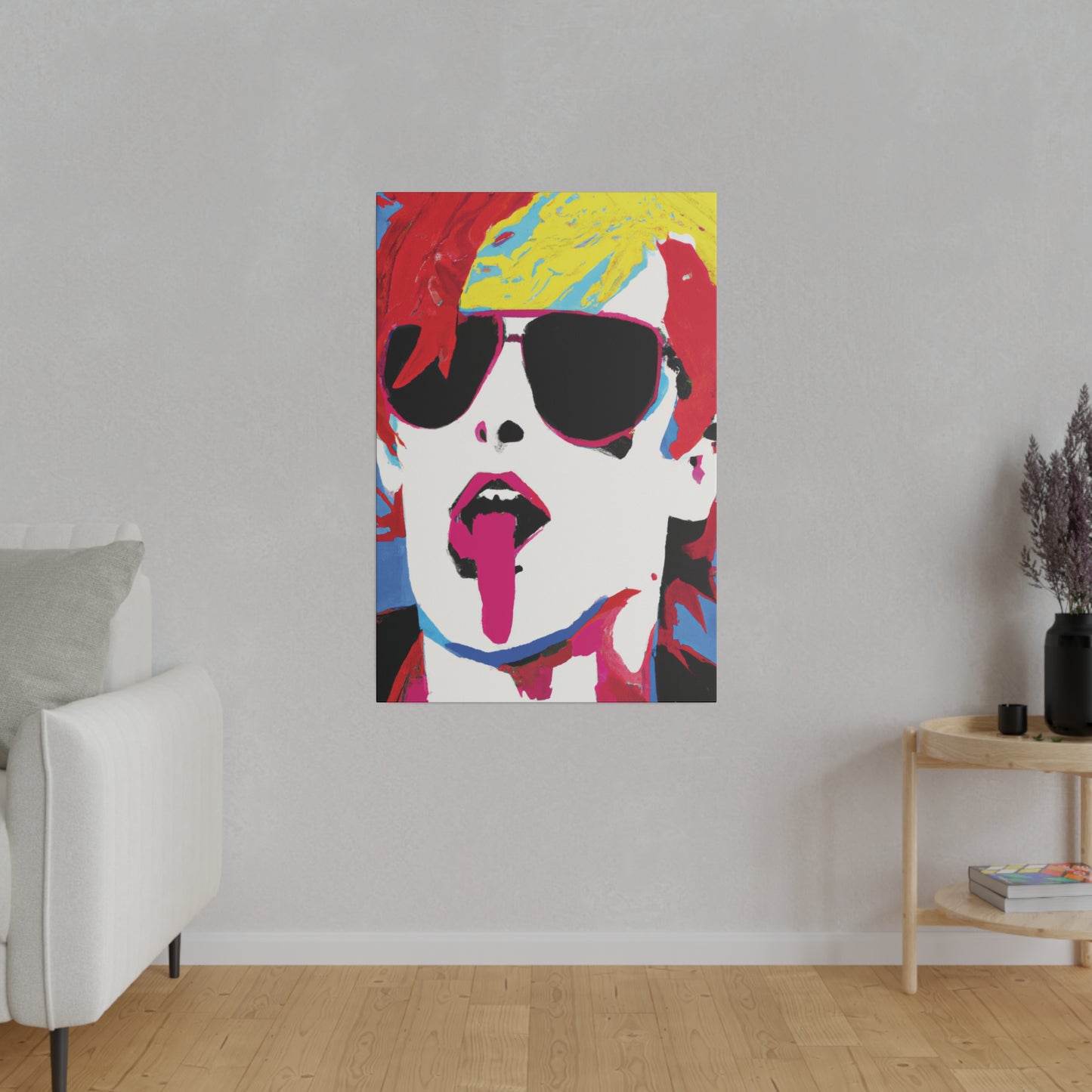 8381F - Rockstar Painting Print | Face | Abstract | Poster | Home Decor | Wall Art | Music Art | Canvas