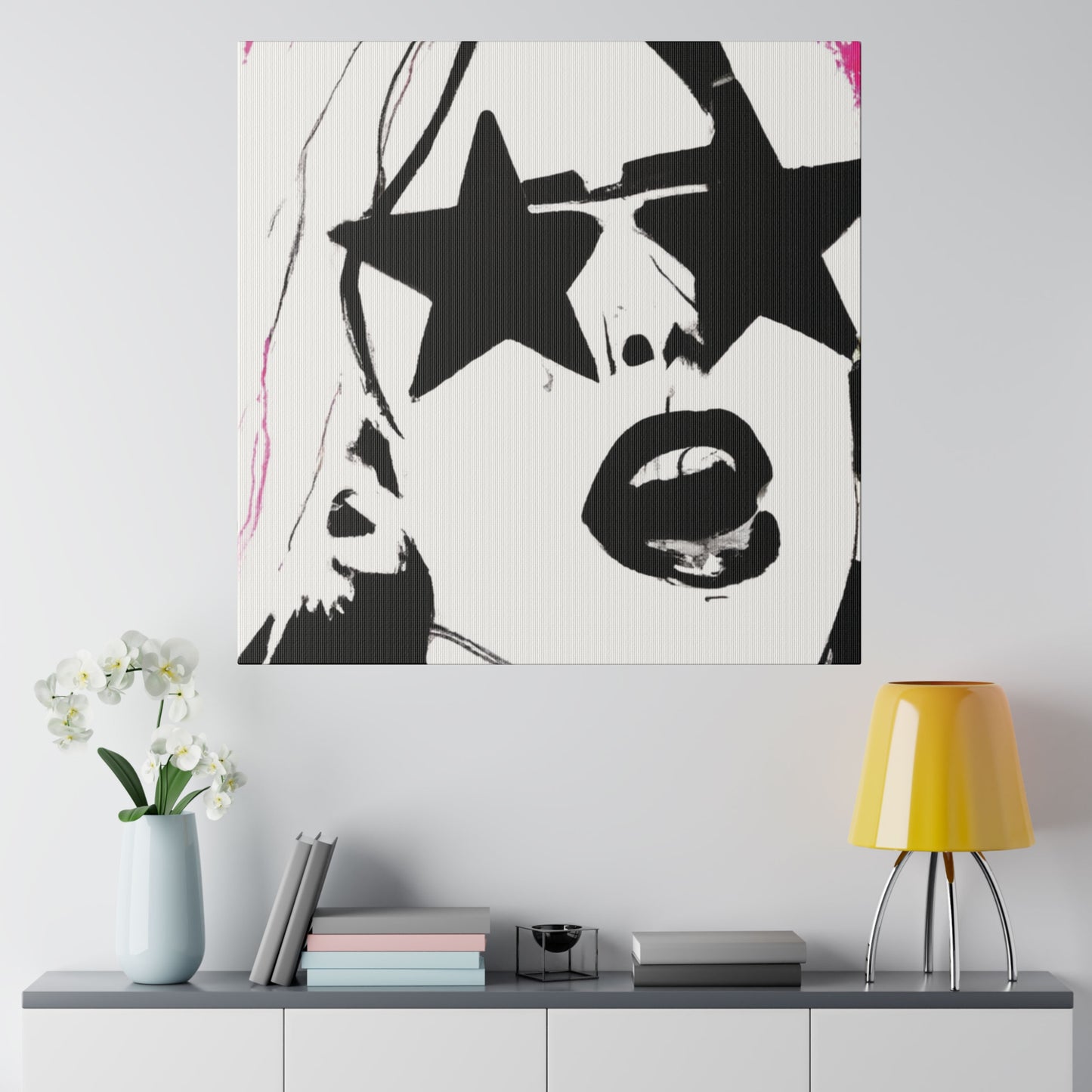 9438E - Rockstar Painting Print | Face | Abstract | Poster | Home Decor | Wall Art | Music Art | Canvas