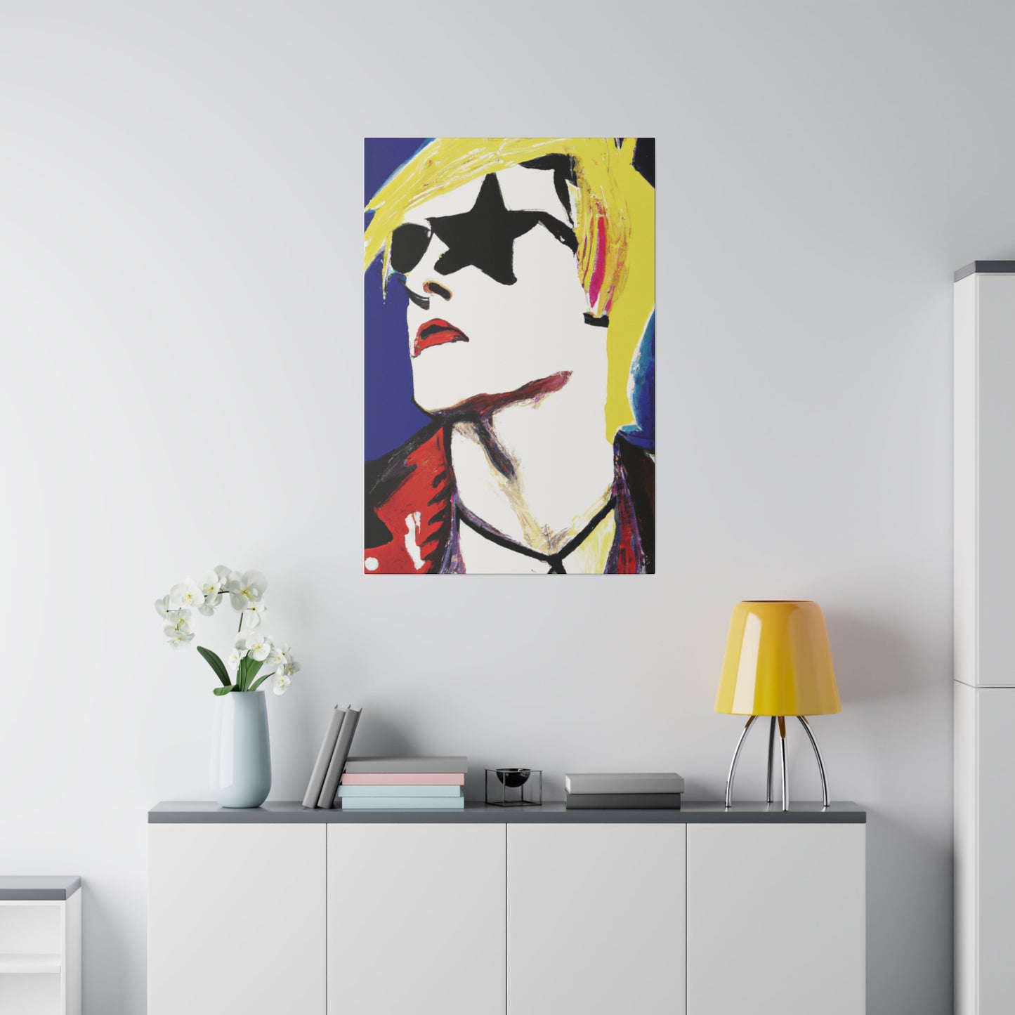 6807A - Rockstar Painting Print | Face | Abstract | Poster | Home Decor | Wall Art | Music Art | Canvas