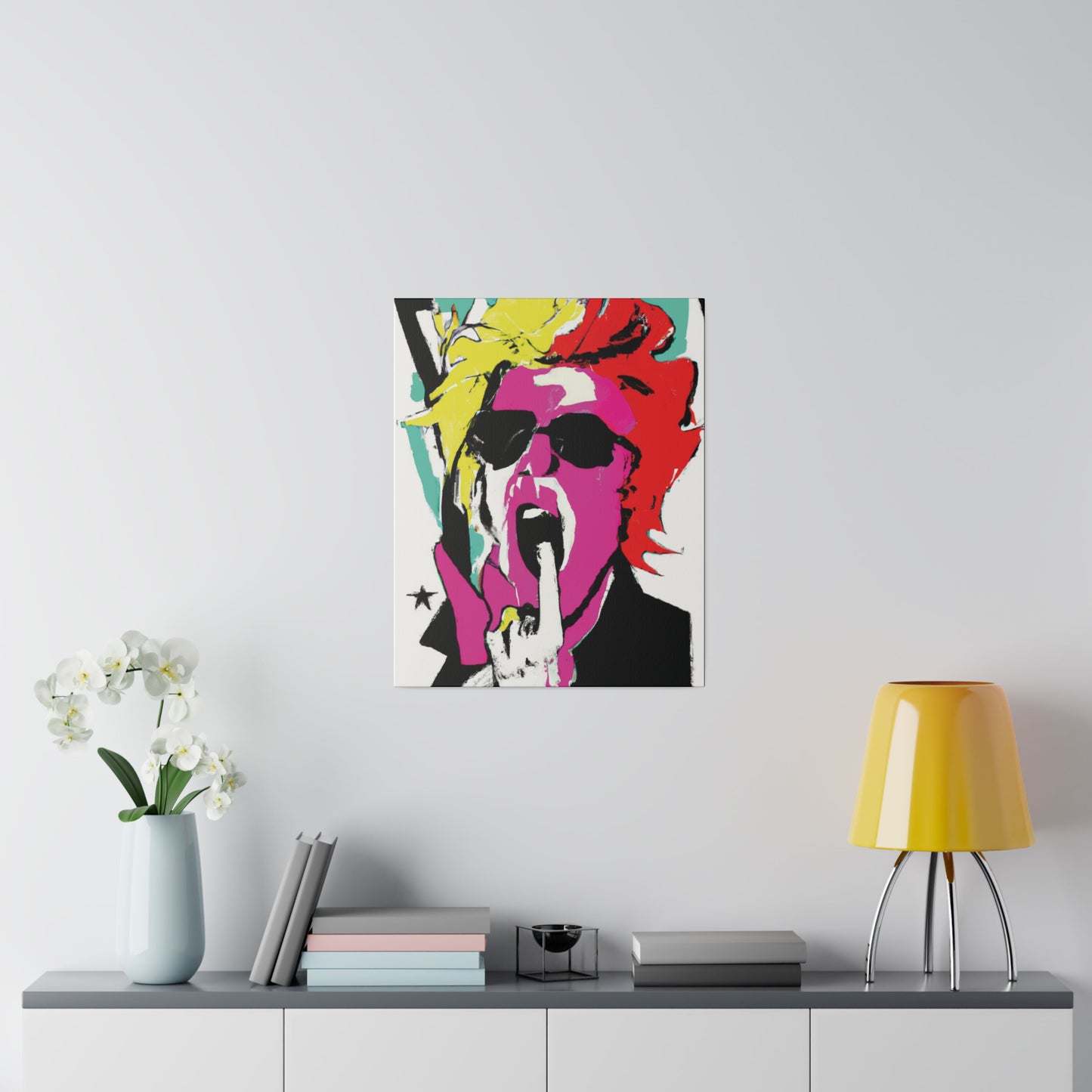 4598A - Rockstar Painting Print | Face | Abstract | Poster | Home Decor | Wall Art | Music Art | Canvas