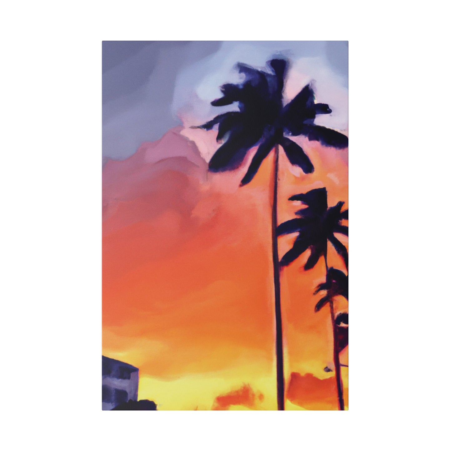 8625A - Miami Beach Sunset Painting Print | Miami | Beach | Sunset | Poster | Home Decor | Wall Art | Canvas