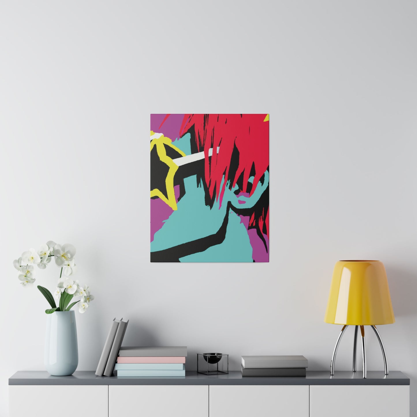 8877T - Rockstar Painting Print | Face | Abstract | Poster | Home Decor | Wall Art | Music Art | Canvas