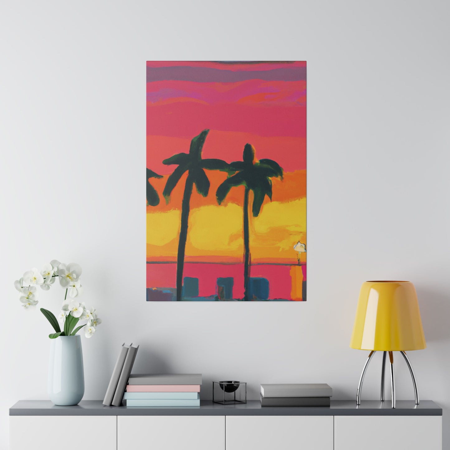 9642Q - Miami Beach Sunset Painting Print | Miami | Beach | Sunset | Poster | Home Decor | Wall Art | Canvas
