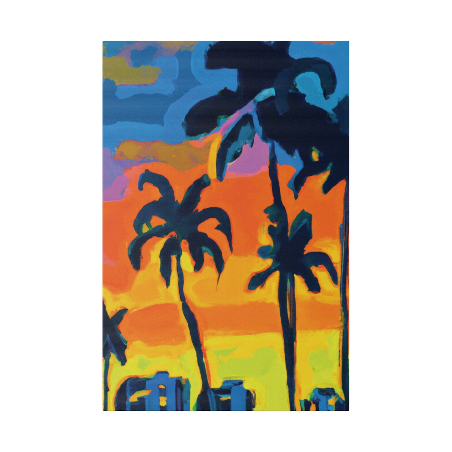 5462R - Miami Beach Sunset Painting Print | Miami | Beach | Sunset | Poster | Home Decor | Wall Art | Canvas