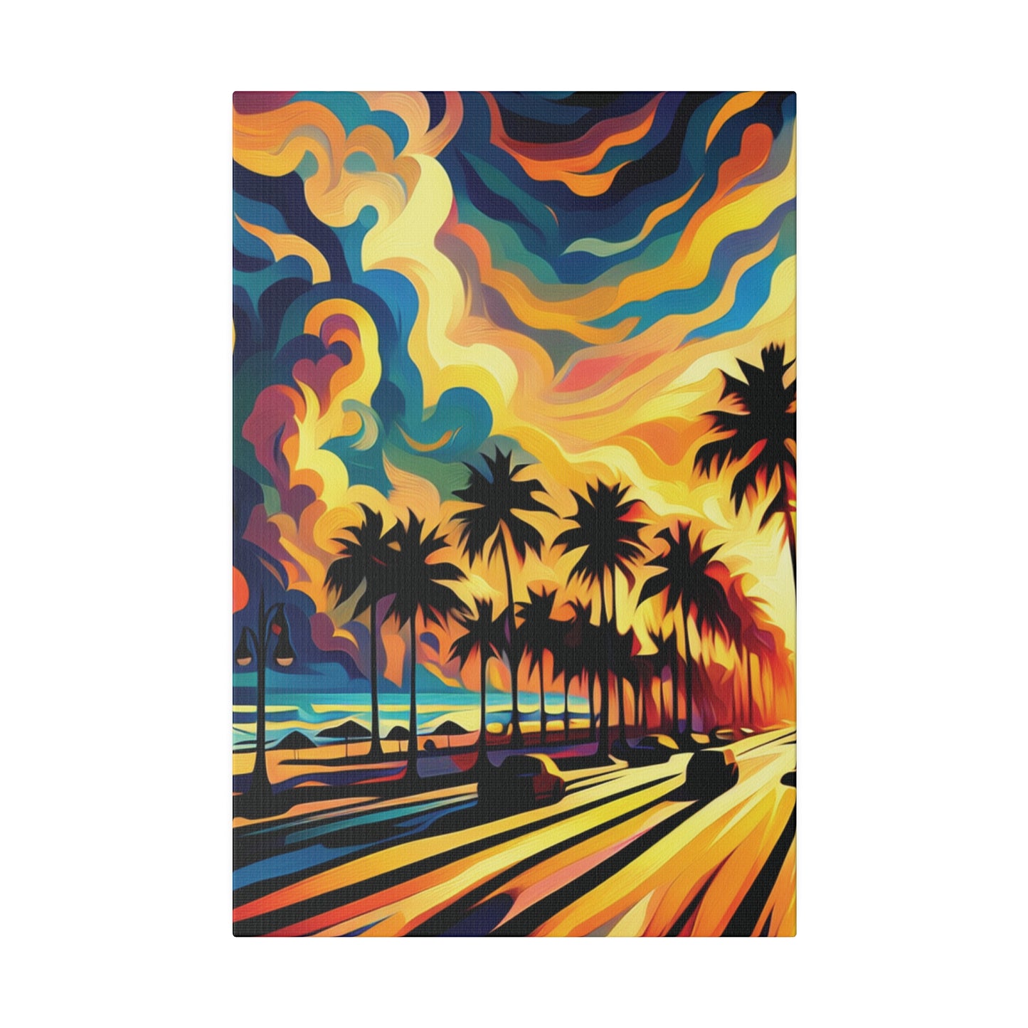 3587J - miami beach art, sunset background, ocean art work, beach art work, sunset designs, miami beach painting, miami beach print