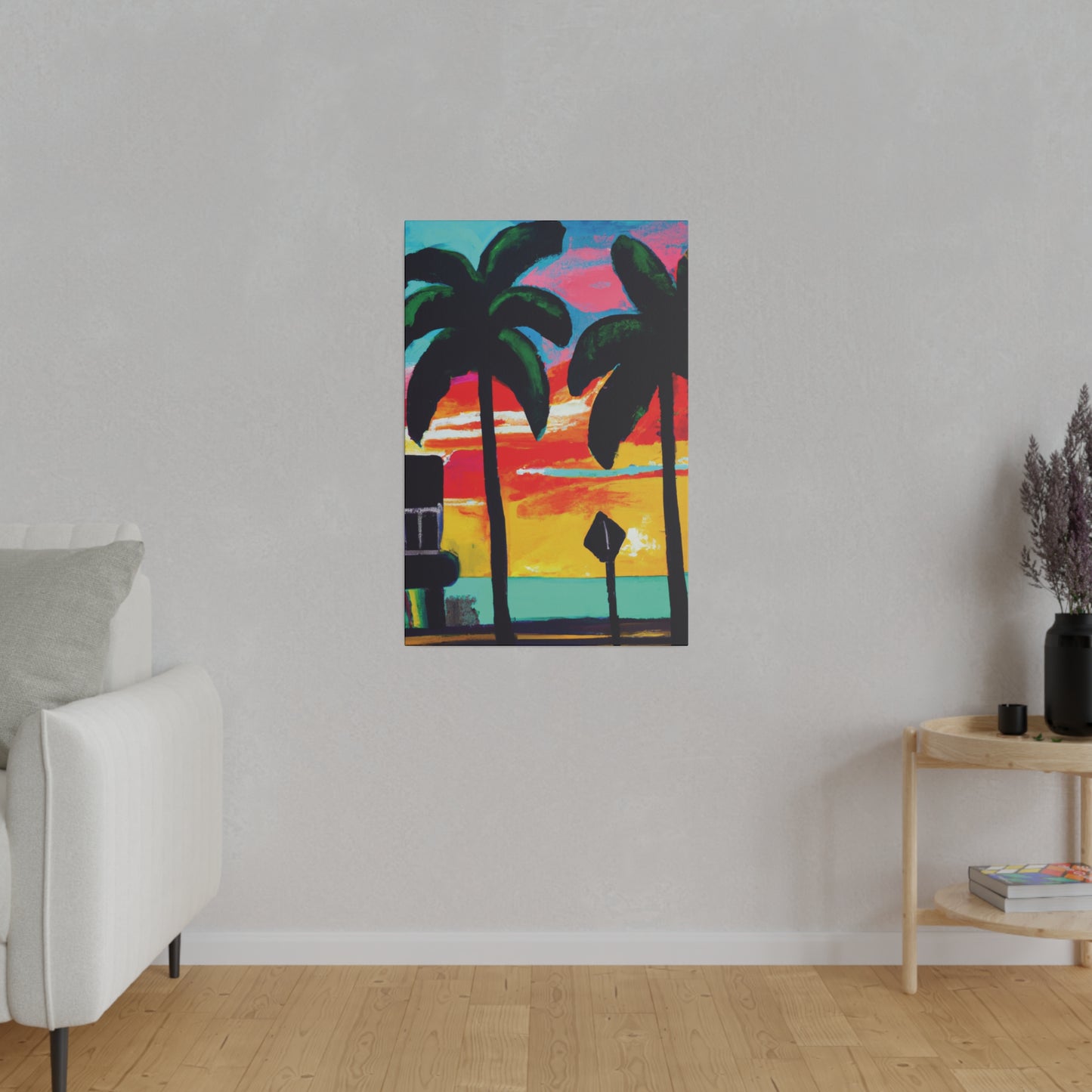 9346Y - Miami Beach Sunset Painting Print | Miami | Beach | Sunset | Poster | Home Decor | Wall Art | Canvas