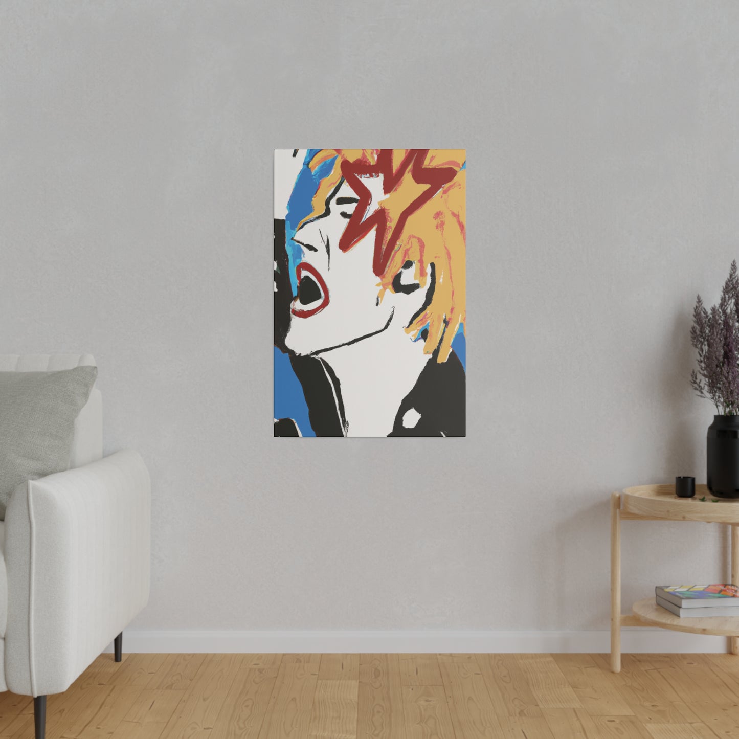 7453V - Rockstar Painting Print | Face | Abstract | Poster | Home Decor | Wall Art | Music Art | Canvas