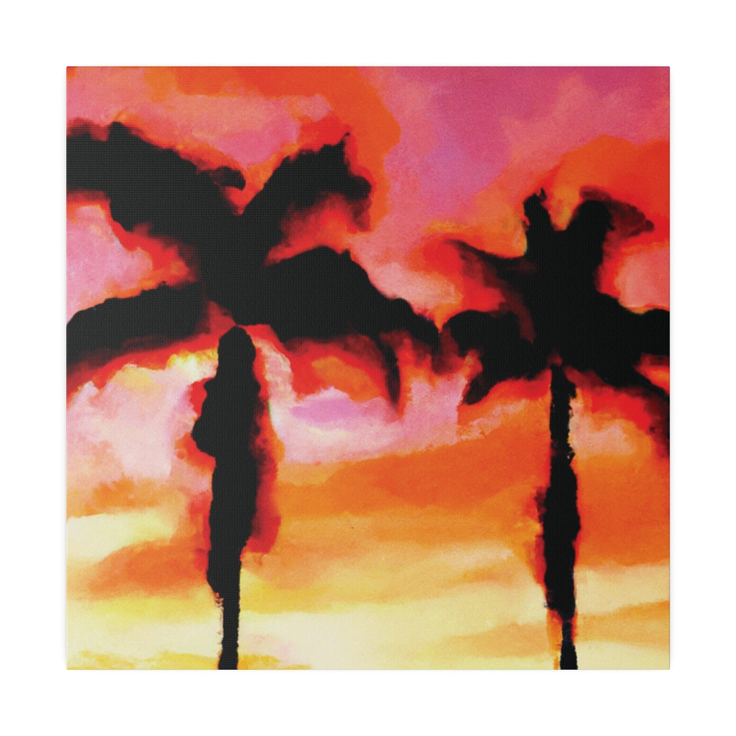 1413Q - Miami Beach Sunset Painting Print | Miami | Beach | Sunset | Poster | Home Decor | Wall Art | Canvas