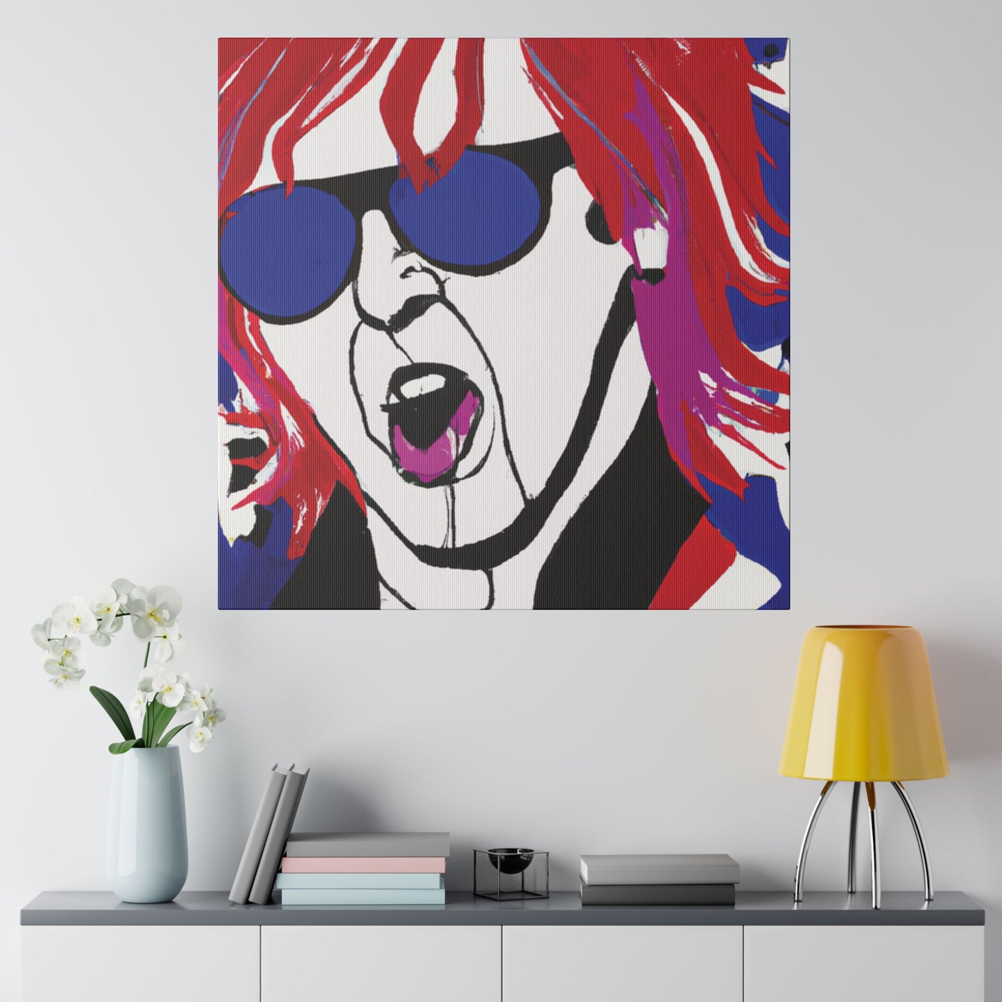 4739V - Rockstar Painting Print | Face | Abstract | Poster | Home Decor | Wall Art | Music Art | Canvas