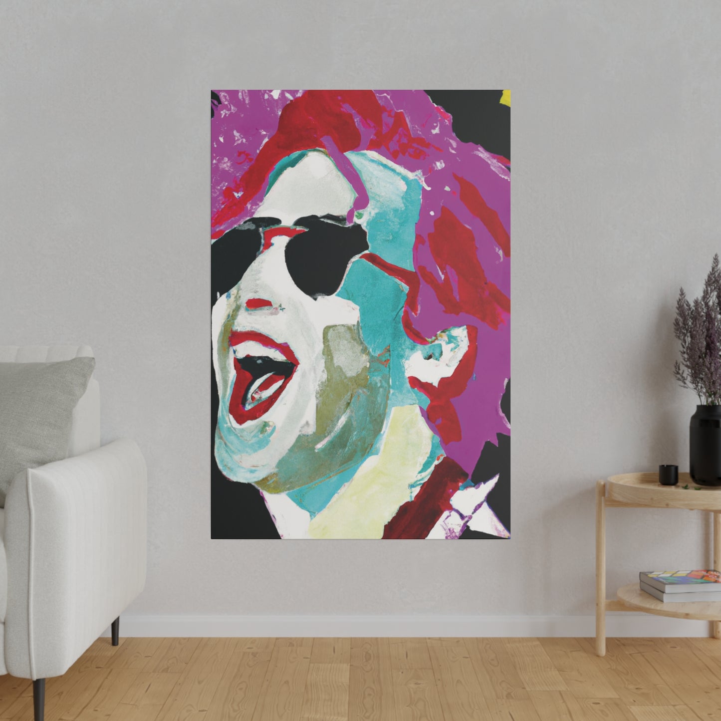 7676H - Rockstar Painting Print | Face | Abstract | Poster | Home Decor | Wall Art | Music Art | Canvas