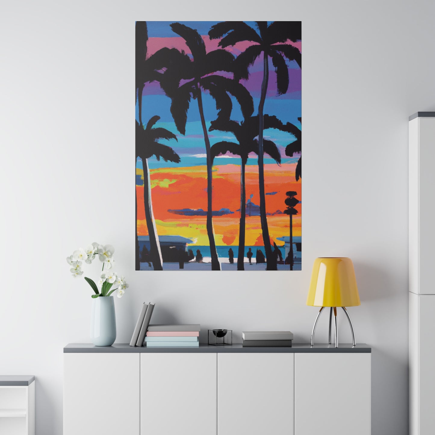 7891V - Miami Beach Sunset Painting Print | Miami | Beach | Sunset | Poster | Home Decor | Wall Art | Canvas