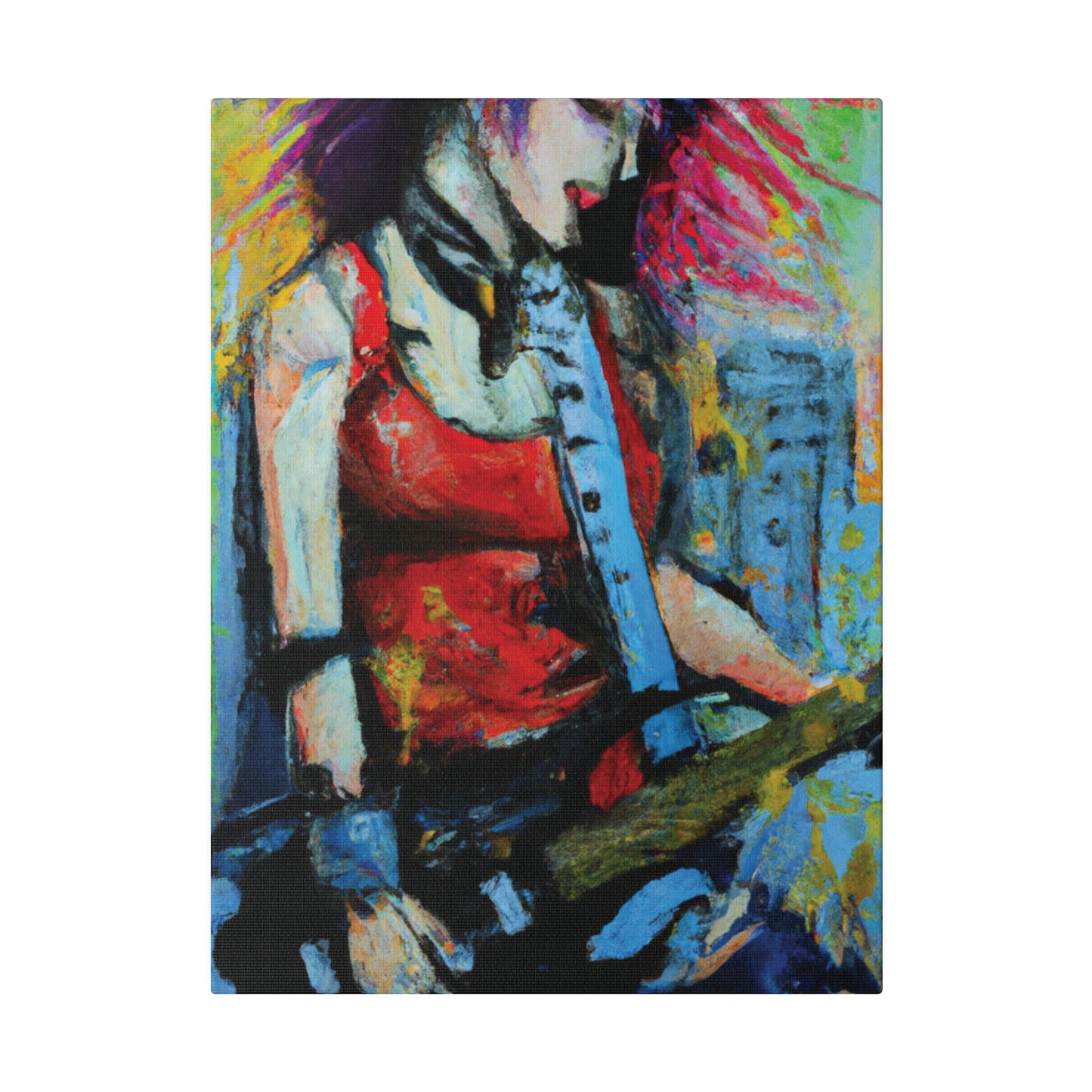 8424V - Rockstar Oil Painting Style Print | Poster | Home Decor | Wall Art | Music Art | Canvas