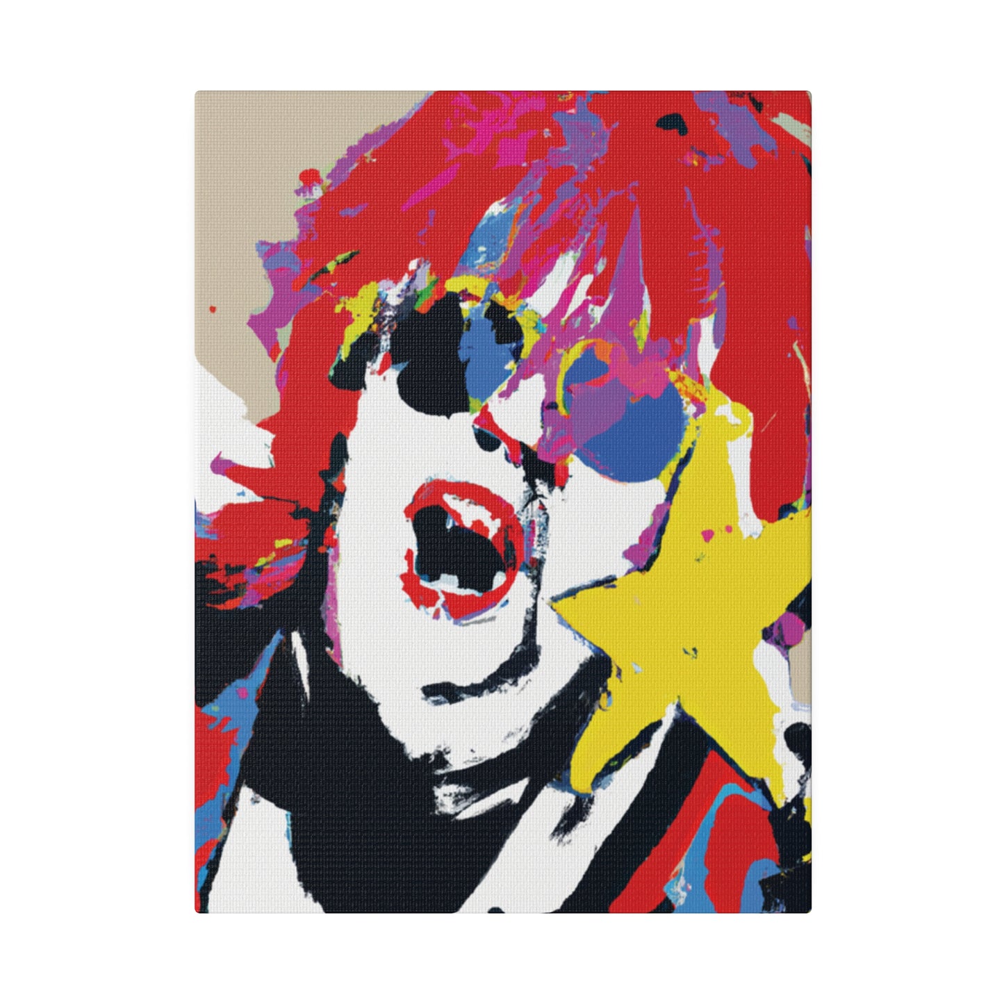 8717H - Rockstar Painting Print | Face | Abstract | Poster | Home Decor | Wall Art | Music Art | Canvas