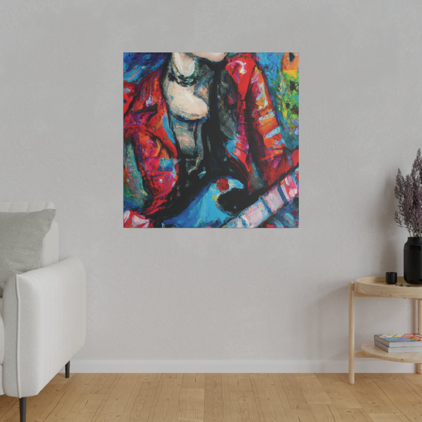 7551J - Rockstar Oil Painting Style Print | Poster | Home Decor | Wall Art | Music Art | Canvas