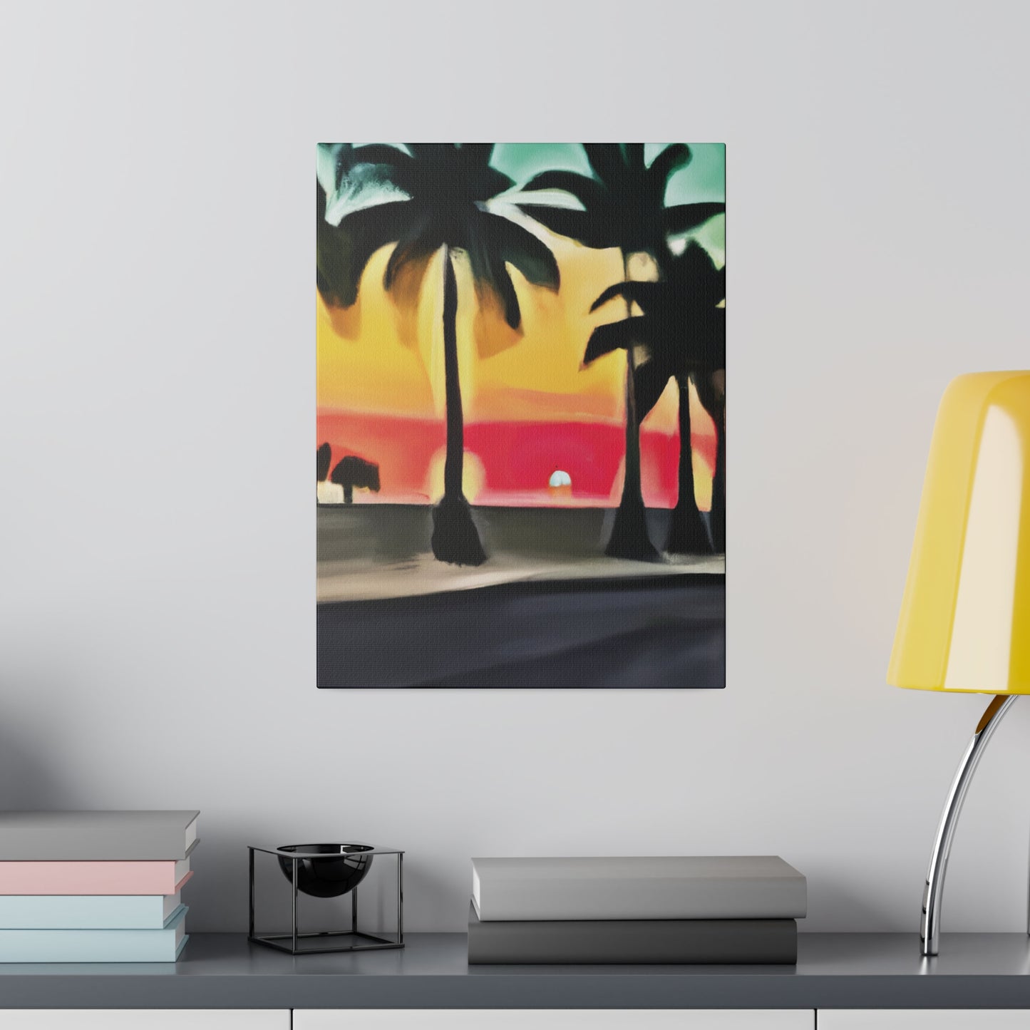 6057U - Miami Beach Sunset Painting Print | Miami | Beach | Sunset | Poster | Home Decor | Wall Art | Canvas