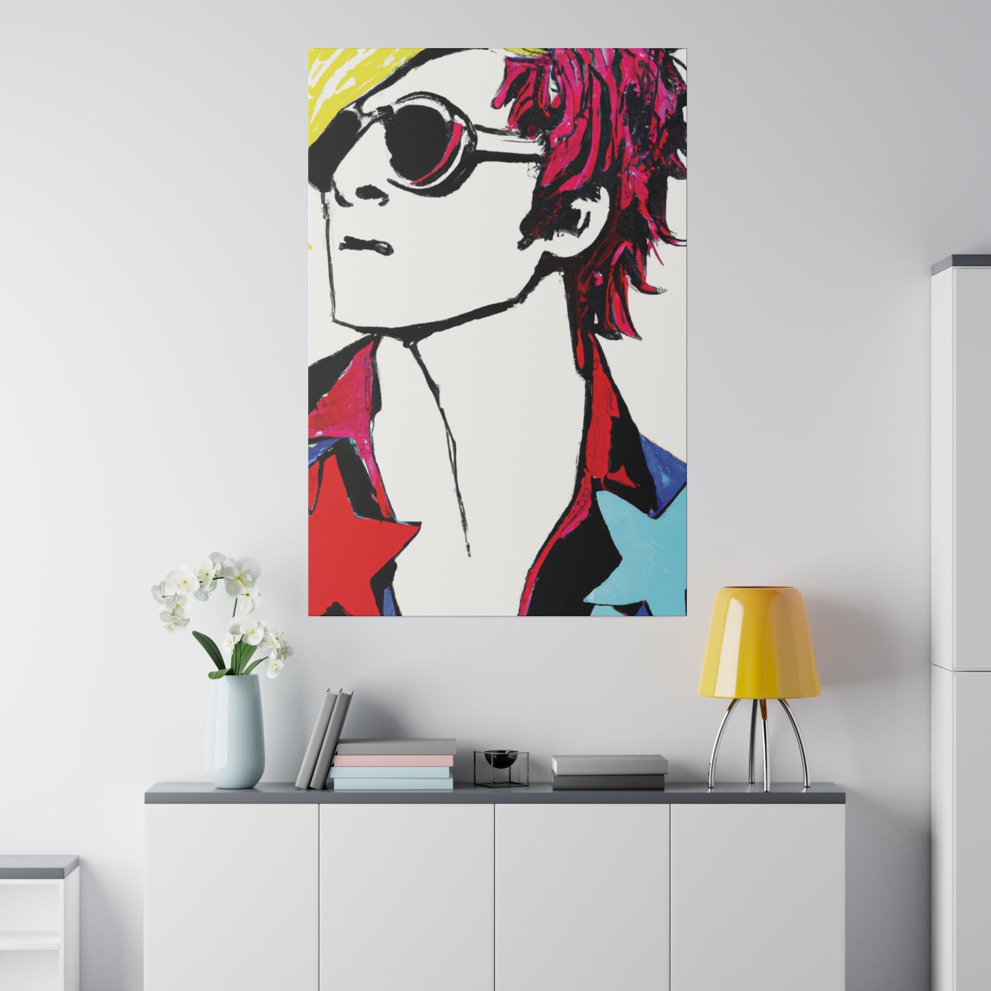 5319A - Rockstar Painting Print | Face | Abstract | Poster | Home Decor | Wall Art | Music Art | Canvas