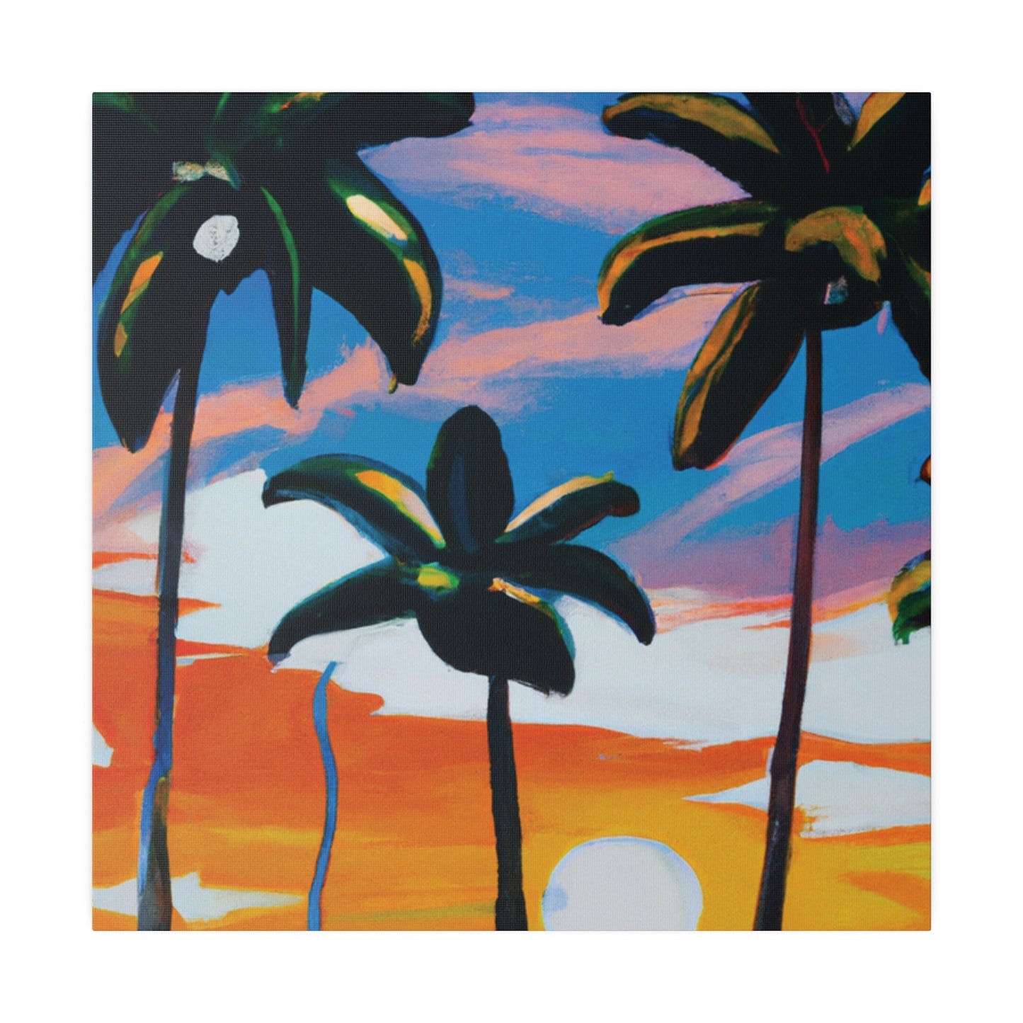 7745G - Miami Beach Sunset Painting Print | Miami | Beach | Sunset | Poster | Home Decor | Wall Art | Canvas