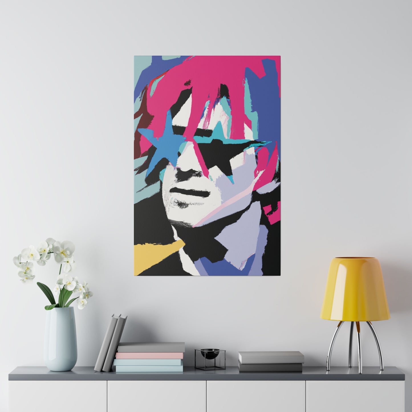 9345V - Rockstar Painting Print | Face | Abstract | Poster | Home Decor | Wall Art | Music Art | Canvas