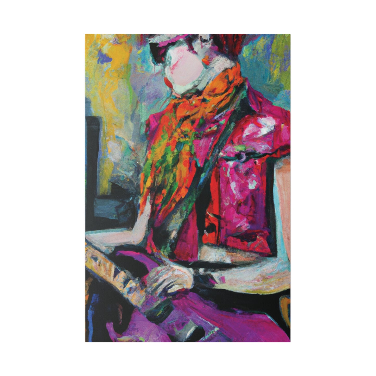 9053L - Rockstar Oil Painting Style Print | Poster | Home Decor | Wall Art | Music Art | Canvas