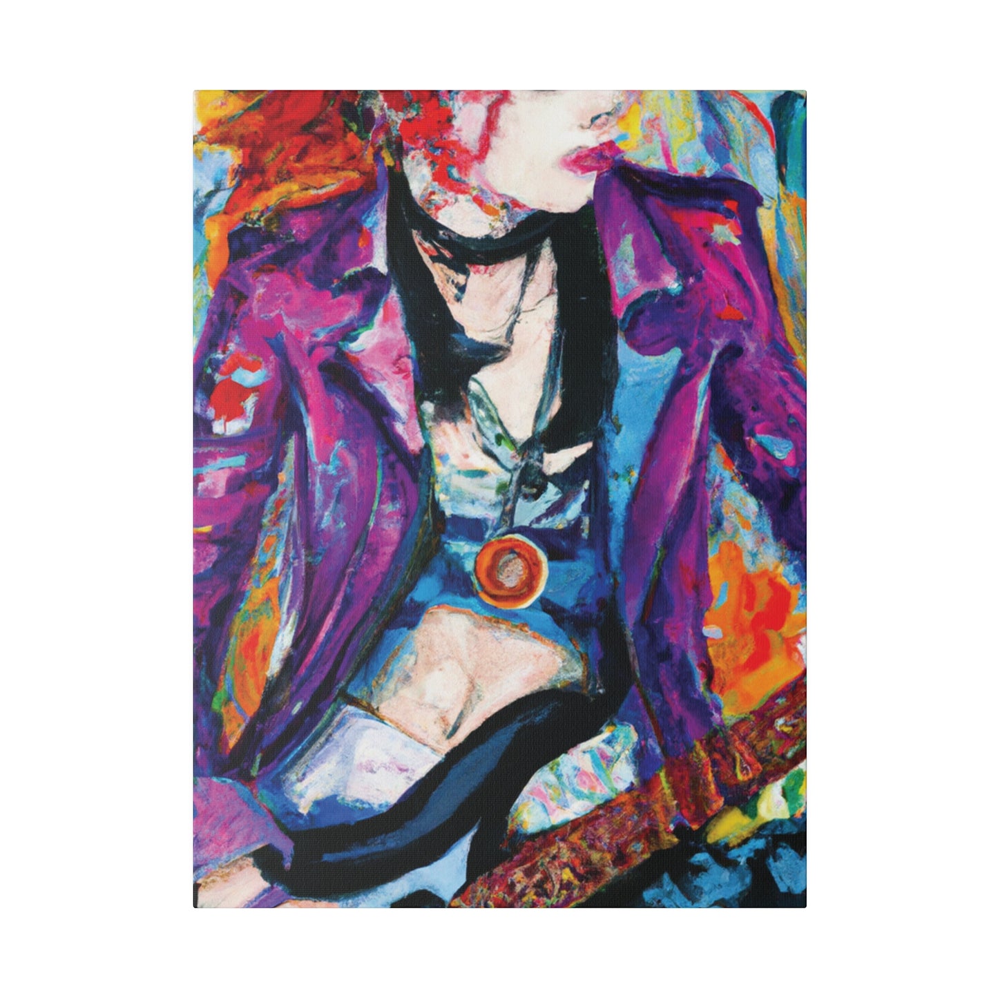 9712Y - Rockstar Oil Painting Style Print | Poster | Home Decor | Wall Art | Music Art | Canvas