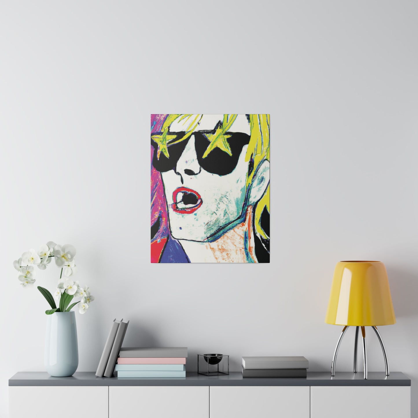 6152H - Rockstar Painting Print | Face | Abstract | Poster | Home Decor | Wall Art | Music Art | Canvas