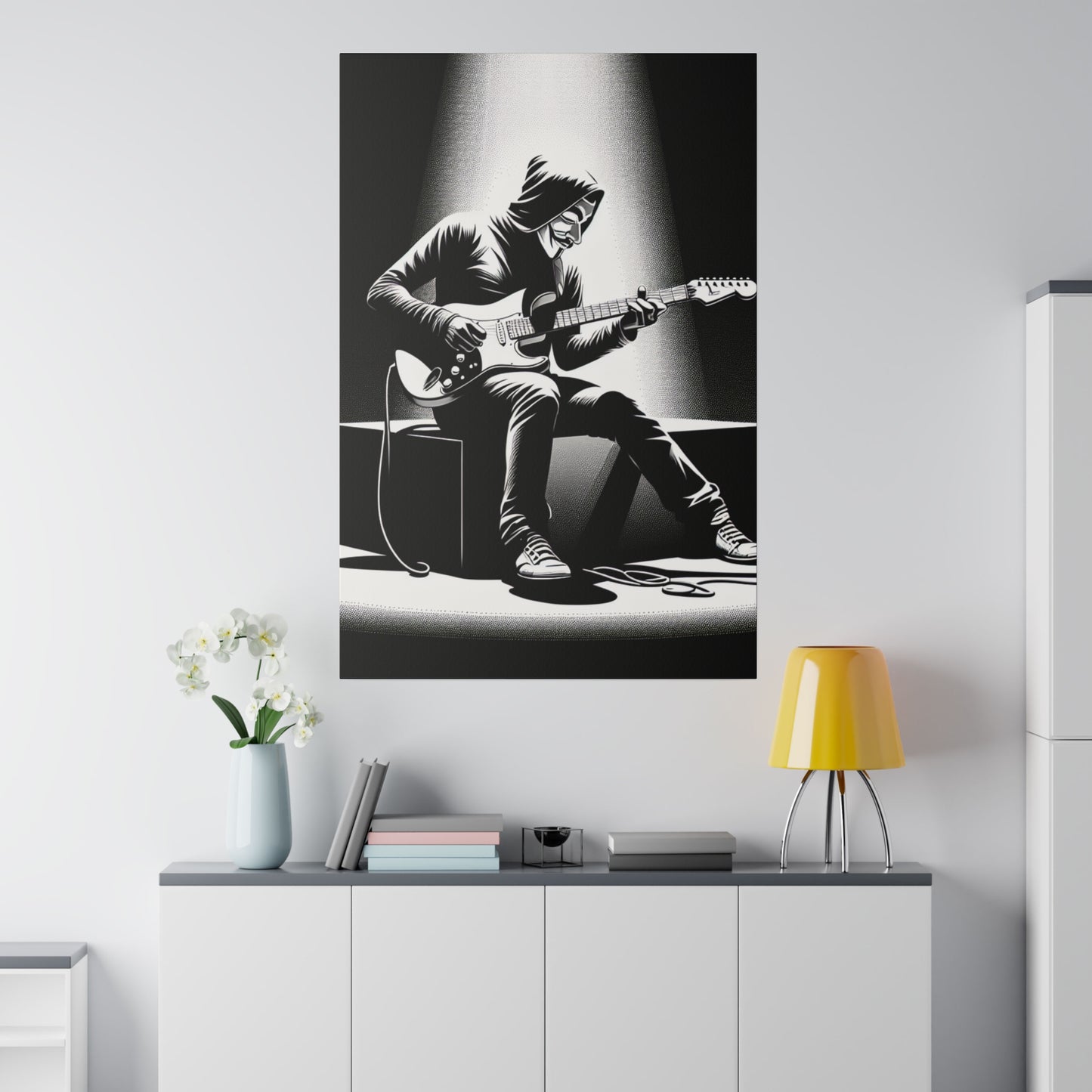 5238K - music art work, rockstar gifts, musician gift ideas, guitar art work, guitar artwork, guitar wall art canvas, playing guitar, decor