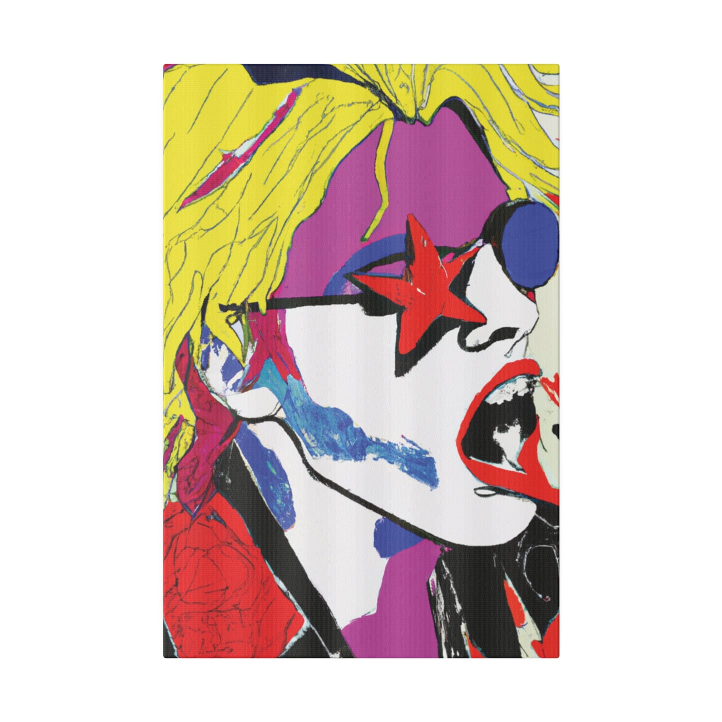 7531H - Rockstar Painting Print | Face | Abstract | Poster | Home Decor | Wall Art | Music Art | Canvas