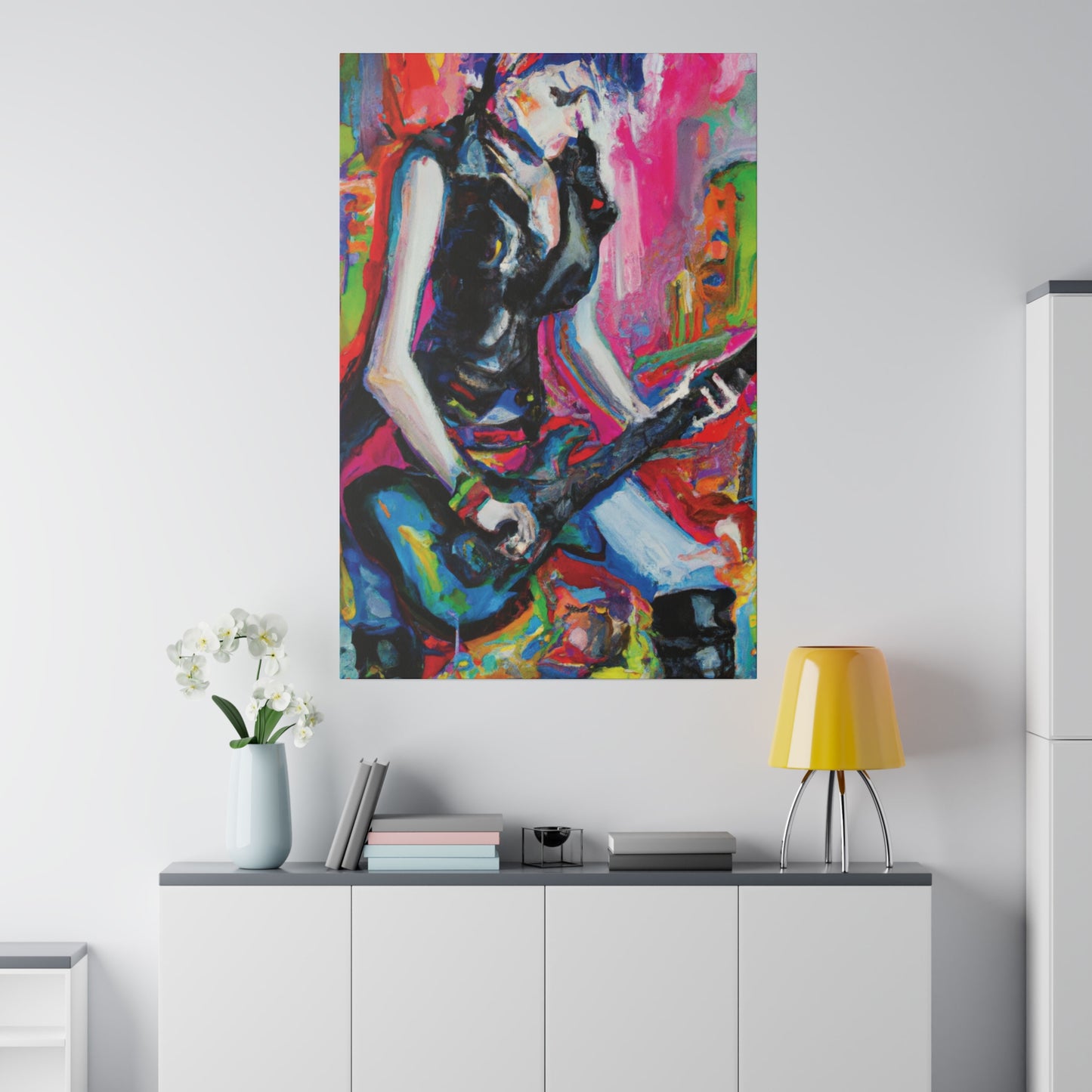 795W - Rockstar Oil Painting Style Print | Poster | Home Decor | Wall Art | Music Art | Canvas