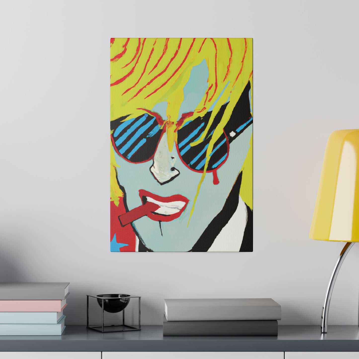 3122Y - Rockstar Painting Print | Face | Abstract | Poster | Home Decor | Wall Art | Music Art | Canvas