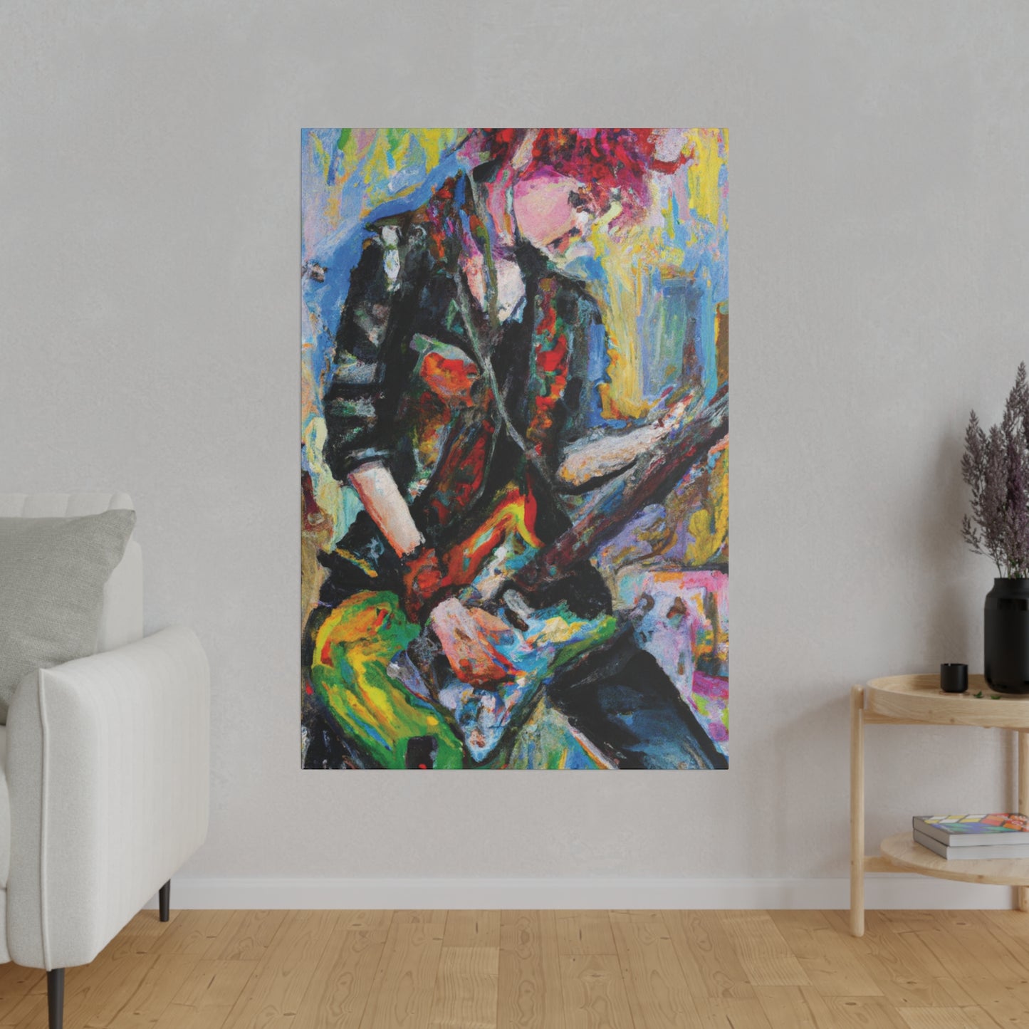 4658Z - Rockstar Oil Painting Style Print | Poster | Home Decor | Wall Art | Music Art | Canvas