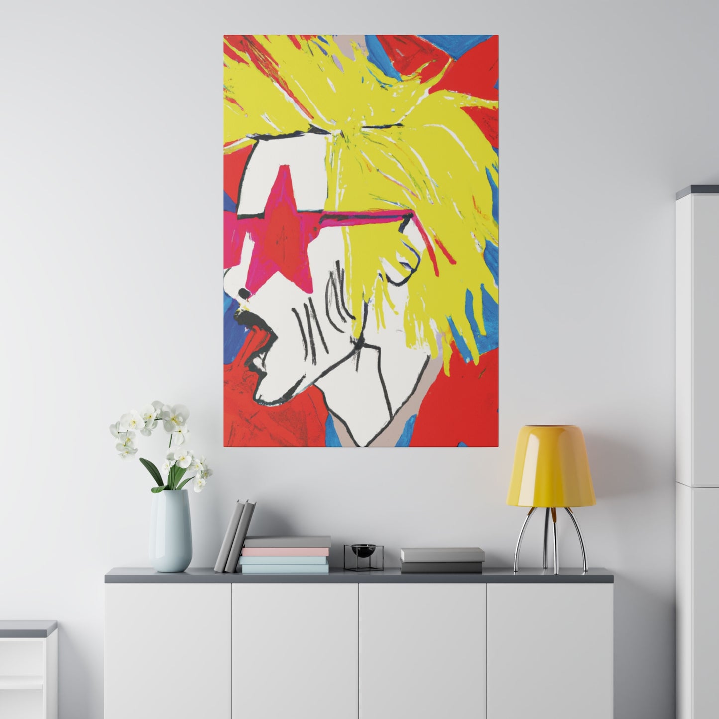 6719V - Rockstar Painting Print | Face | Abstract | Poster | Home Decor | Wall Art | Music Art | Canvas