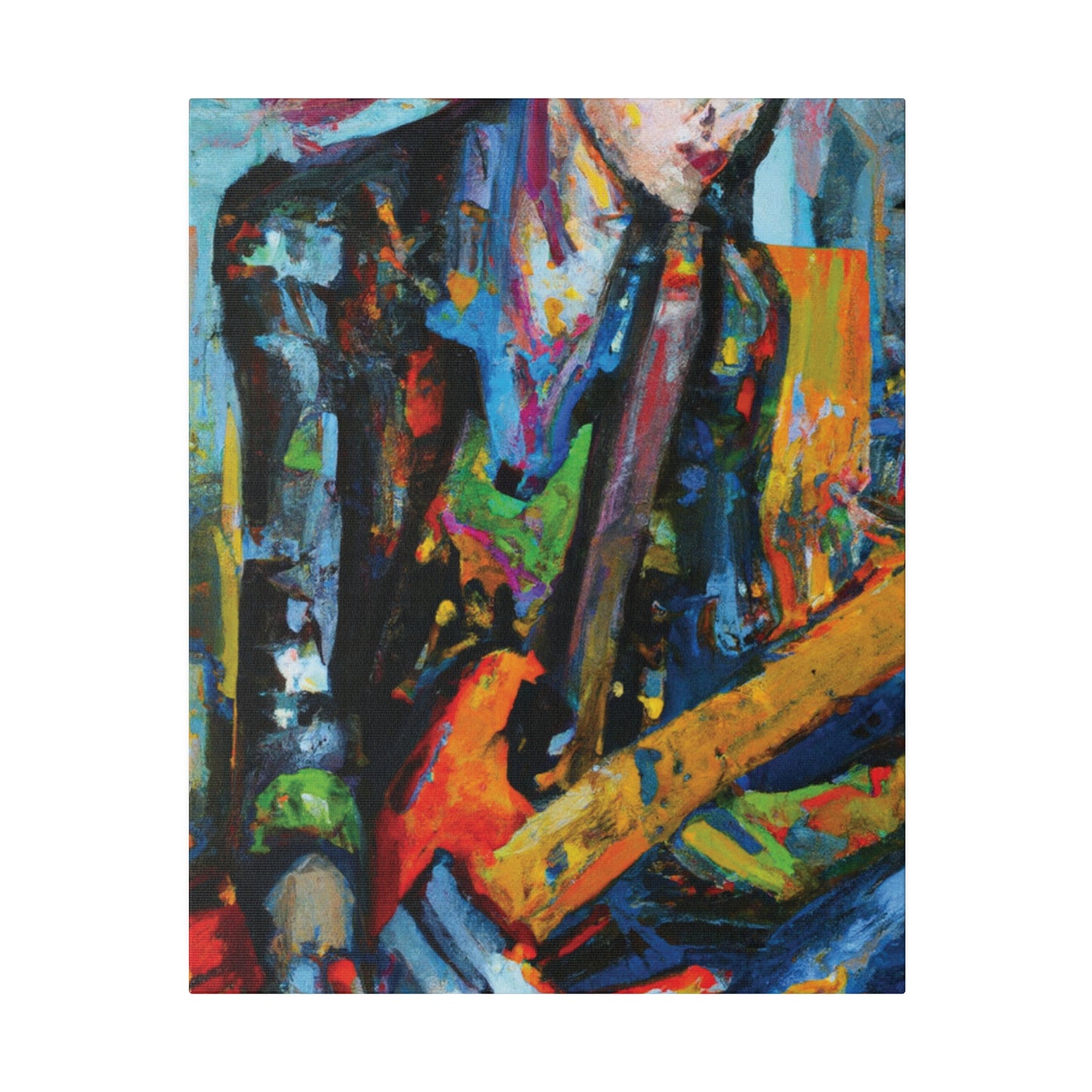 7893K - Rockstar Oil Painting Style Print | Poster | Home Decor | Wall Art | Music Art | Canvas