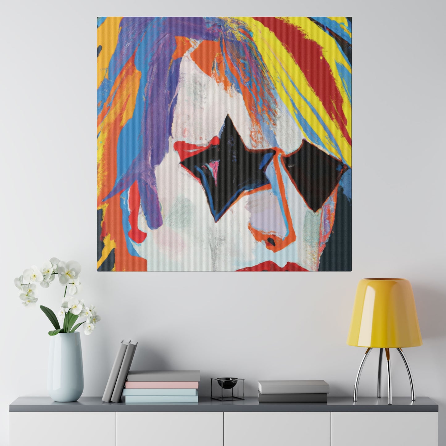 5673A - Rockstar Painting Print | Face | Abstract | Poster | Home Decor | Wall Art | Music Art | Canvas