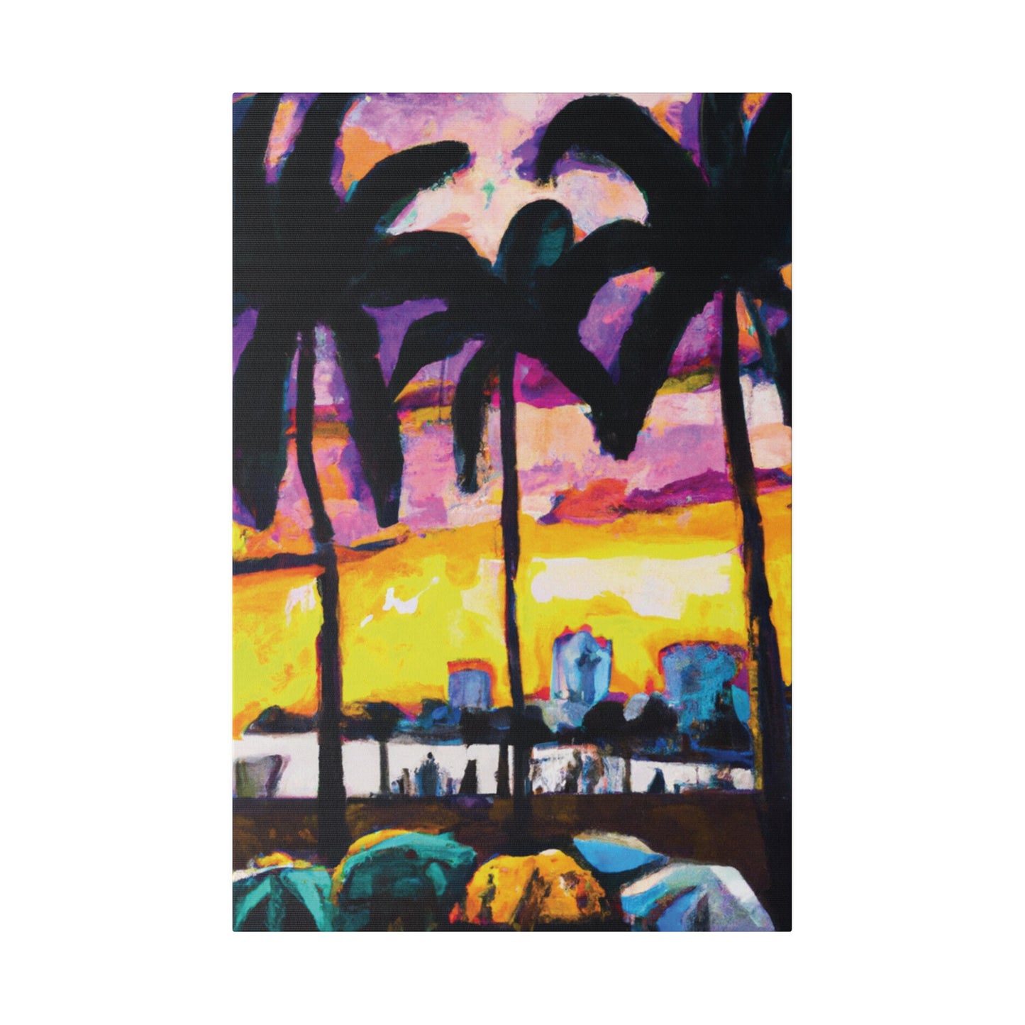 5162A - Miami Beach Sunset Painting Print | Miami | Beach | Sunset | Poster | Home Decor | Wall Art | Canvas