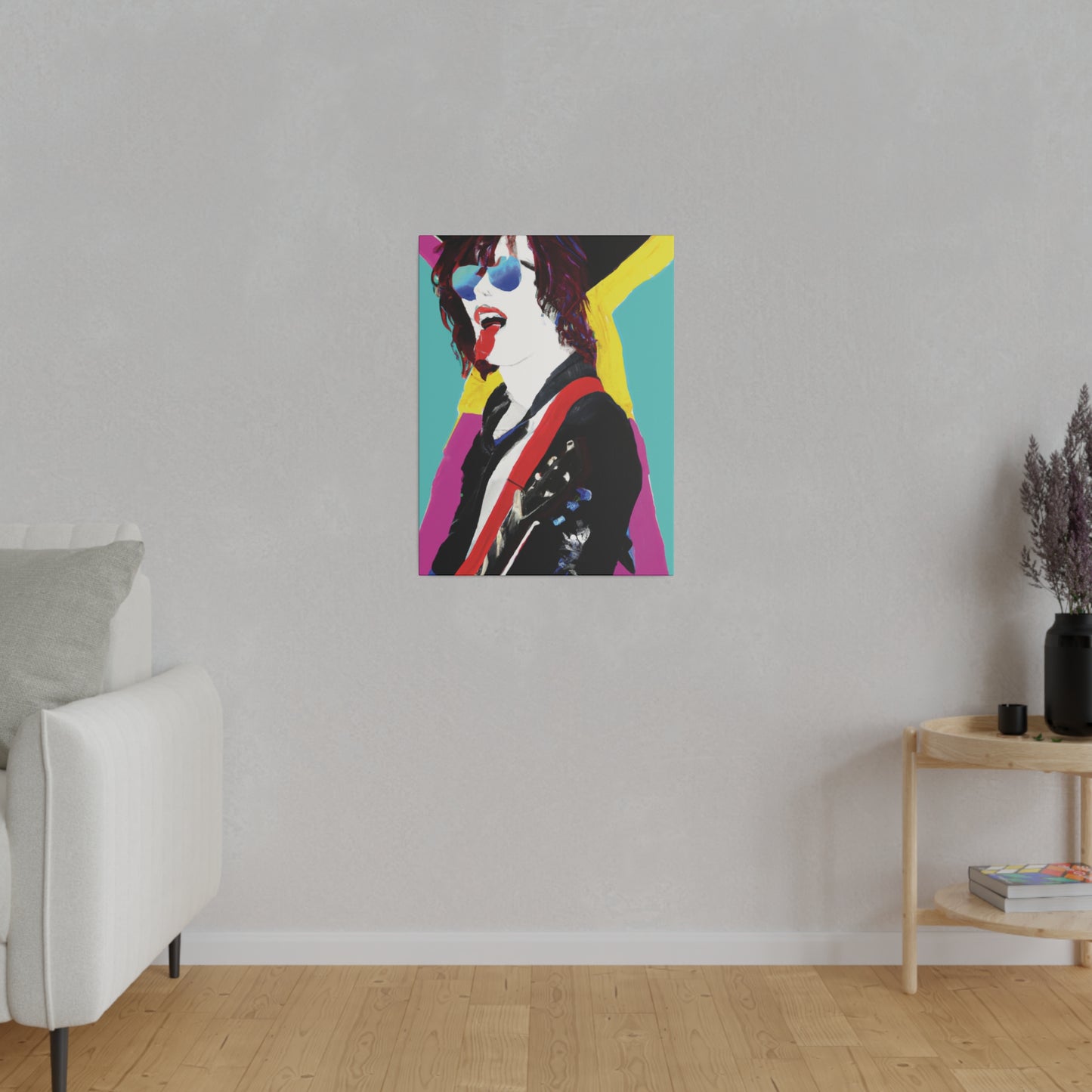 8865A - Rockstar Painting Print | Face | Abstract | Poster | Home Decor | Wall Art | Music Art | Canvas