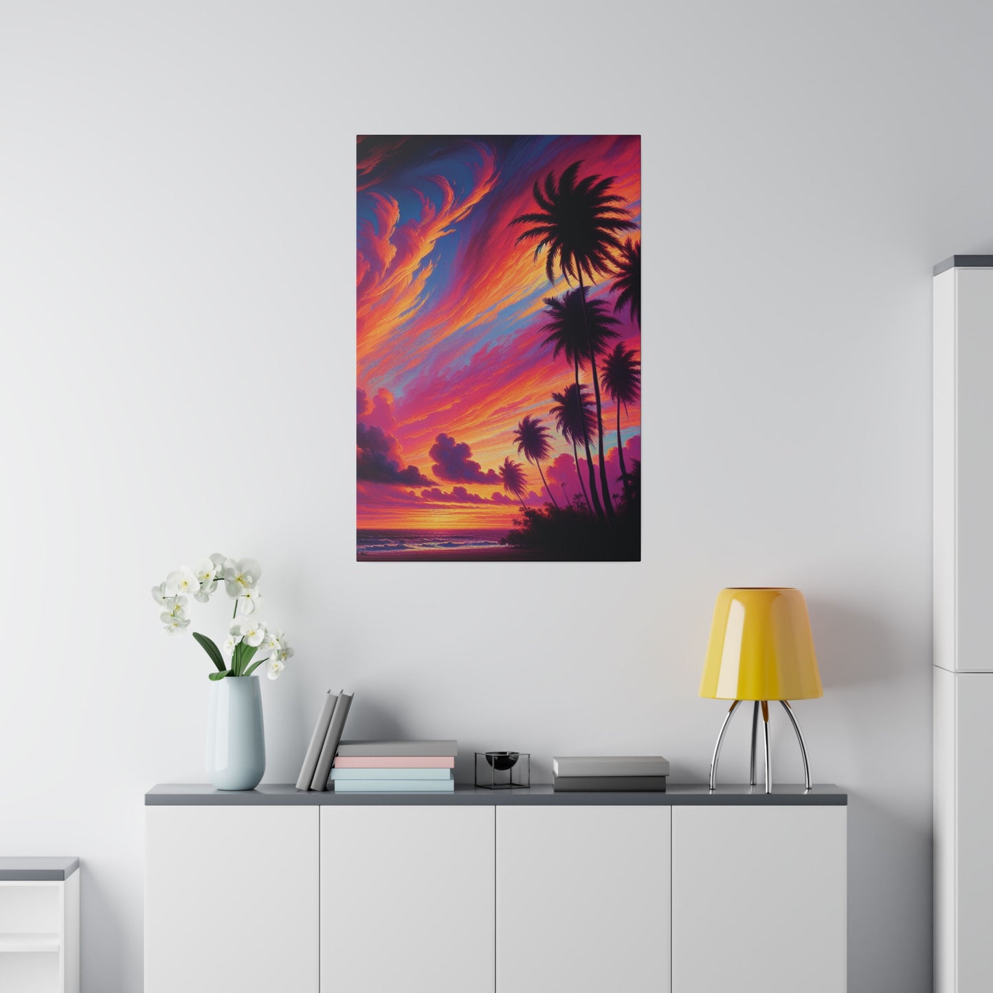 7829J - miami beach art, sunset background, ocean art work, beach art work, sunset designs, miami beach painting, miami beach print