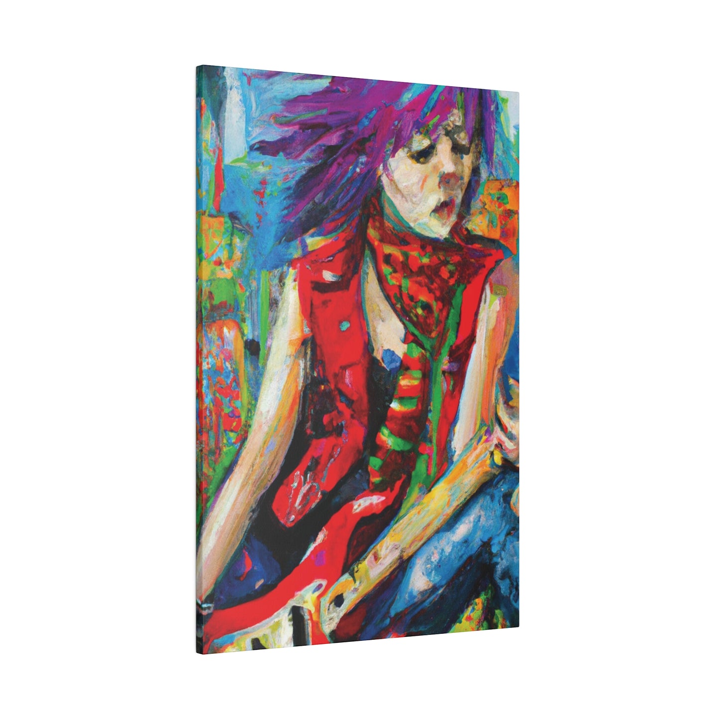 6732Q - Rockstar Oil Painting Style Print | Poster | Home Decor | Wall Art | Music Art | Canvas