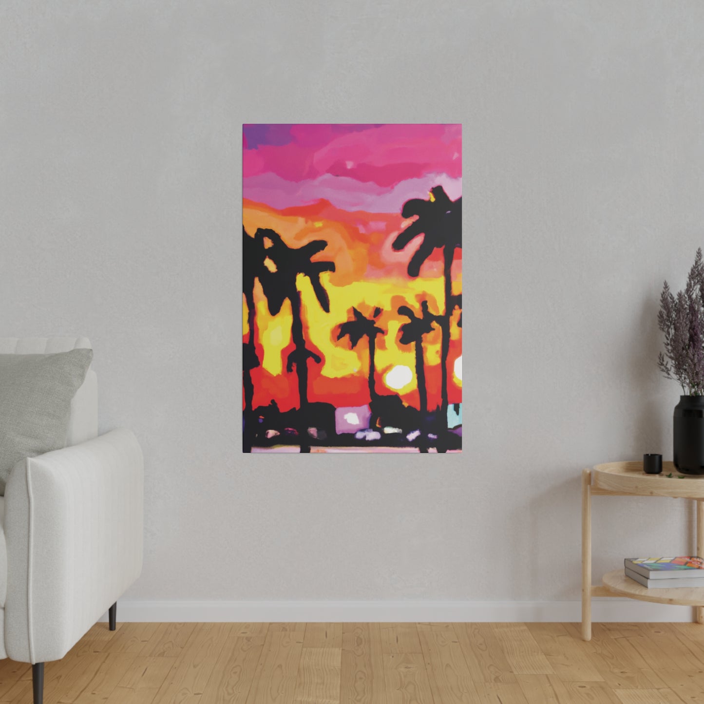 7893K - Miami Beach Sunset Painting Print | Miami | Beach | Sunset | Poster | Home Decor | Wall Art | Canvas