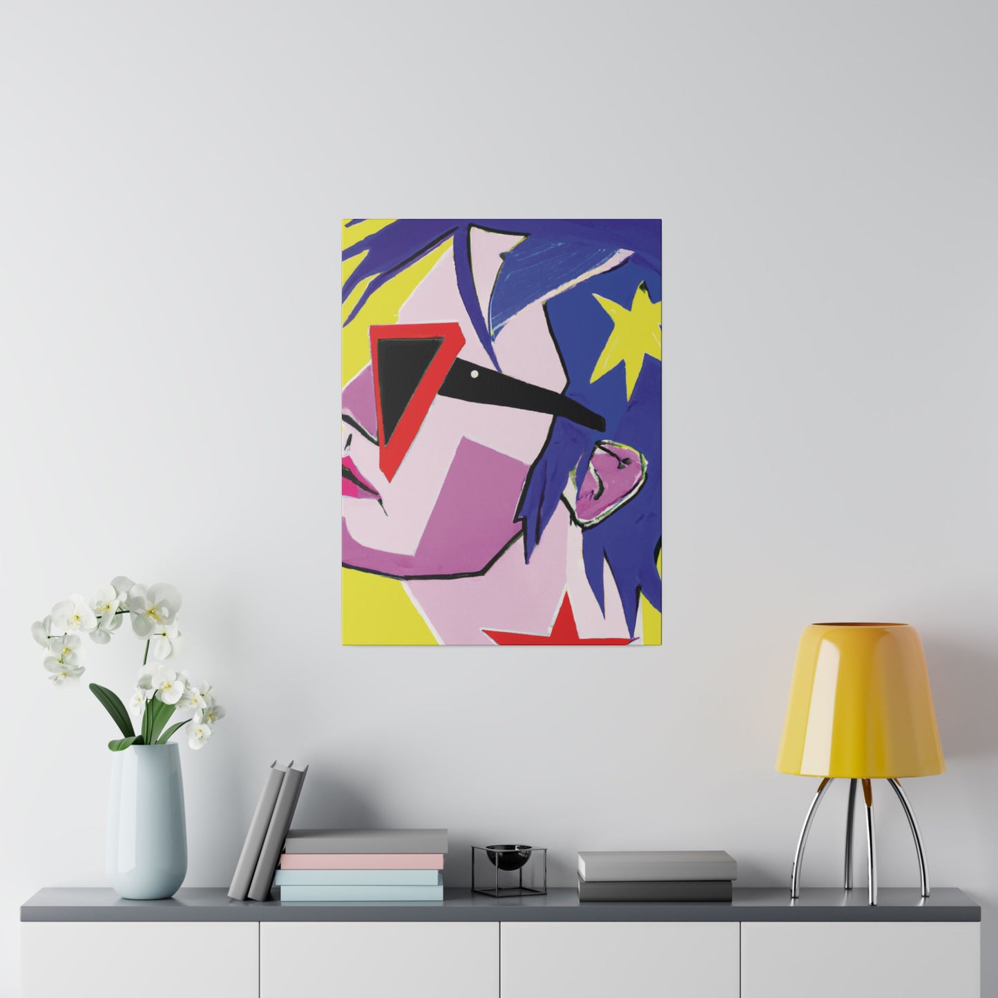 6383J - Rockstar Painting Print | Face | Abstract | Poster | Home Decor | Wall Art | Music Art | Canvas