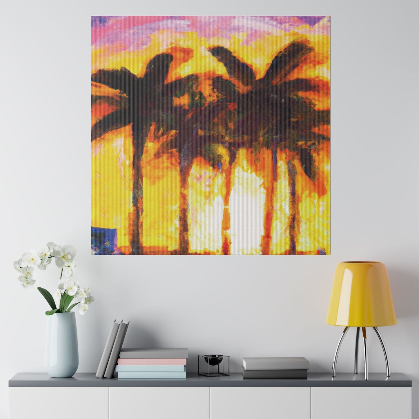 1535V - Miami Beach Sunset Painting Print | Miami | Beach | Sunset | Poster | Home Decor | Wall Art | Canvas