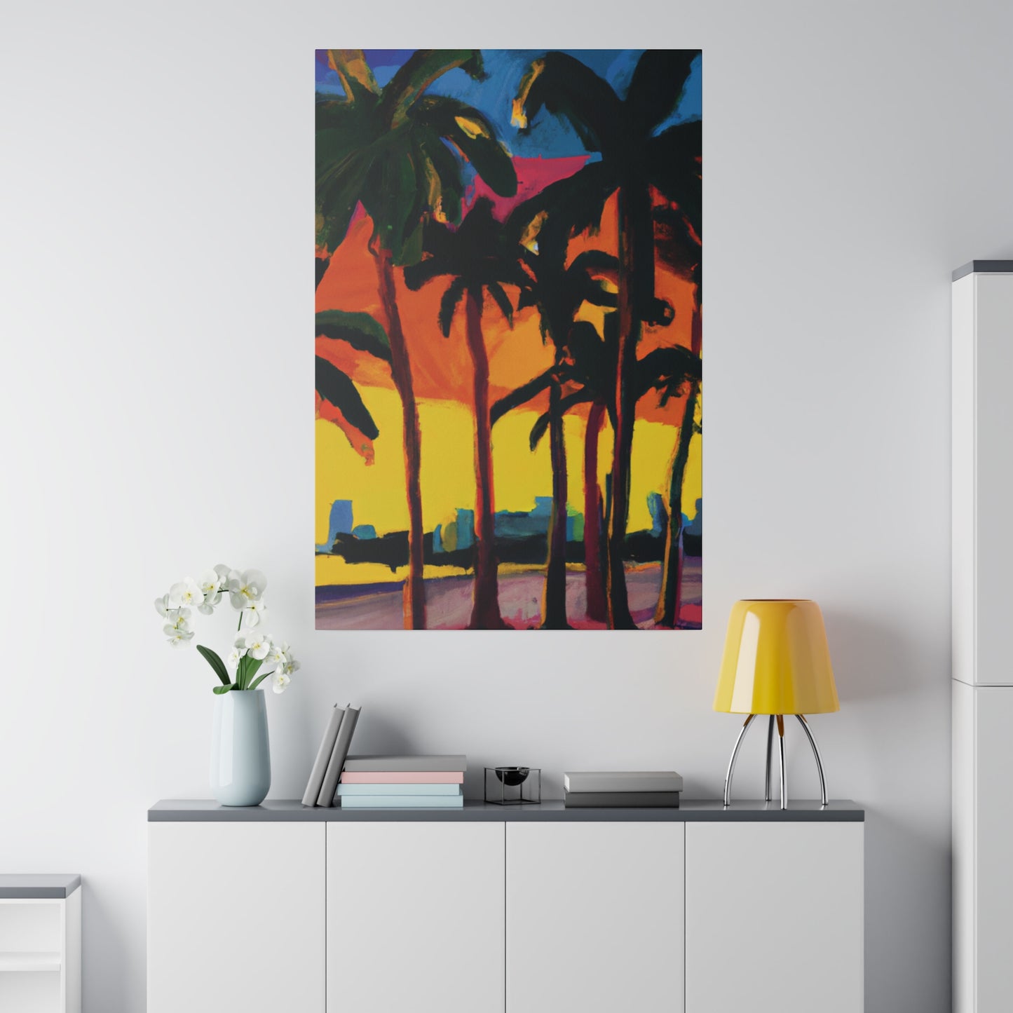 7398G - Miami Beach Sunset Painting Print | Miami | Beach | Sunset | Poster | Home Decor | Wall Art | Canvas