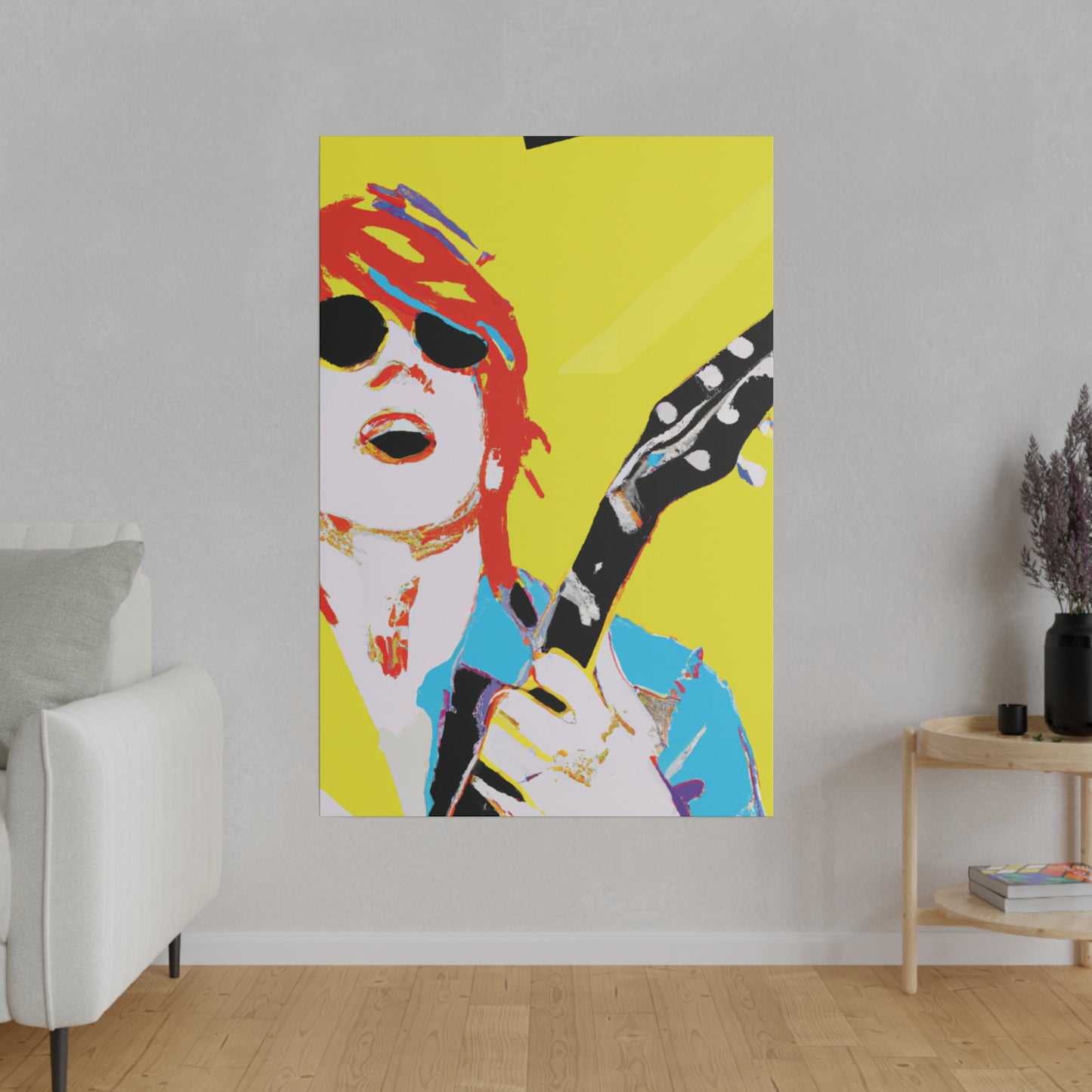 846Q - Rockstar Painting Print | Face | Abstract | Poster | Home Decor | Wall Art | Music Art | Canvas