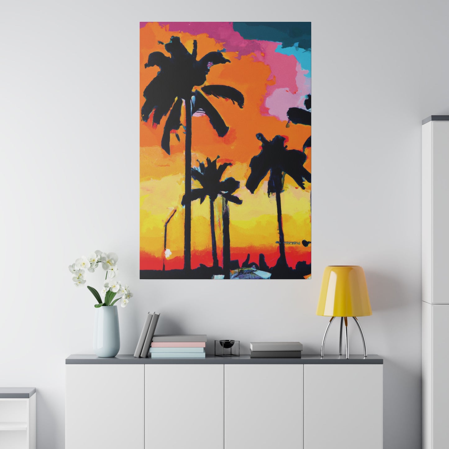 2956A - Miami Beach Sunset Painting Print | Miami | Beach | Sunset | Poster | Home Decor | Wall Art | Canvas