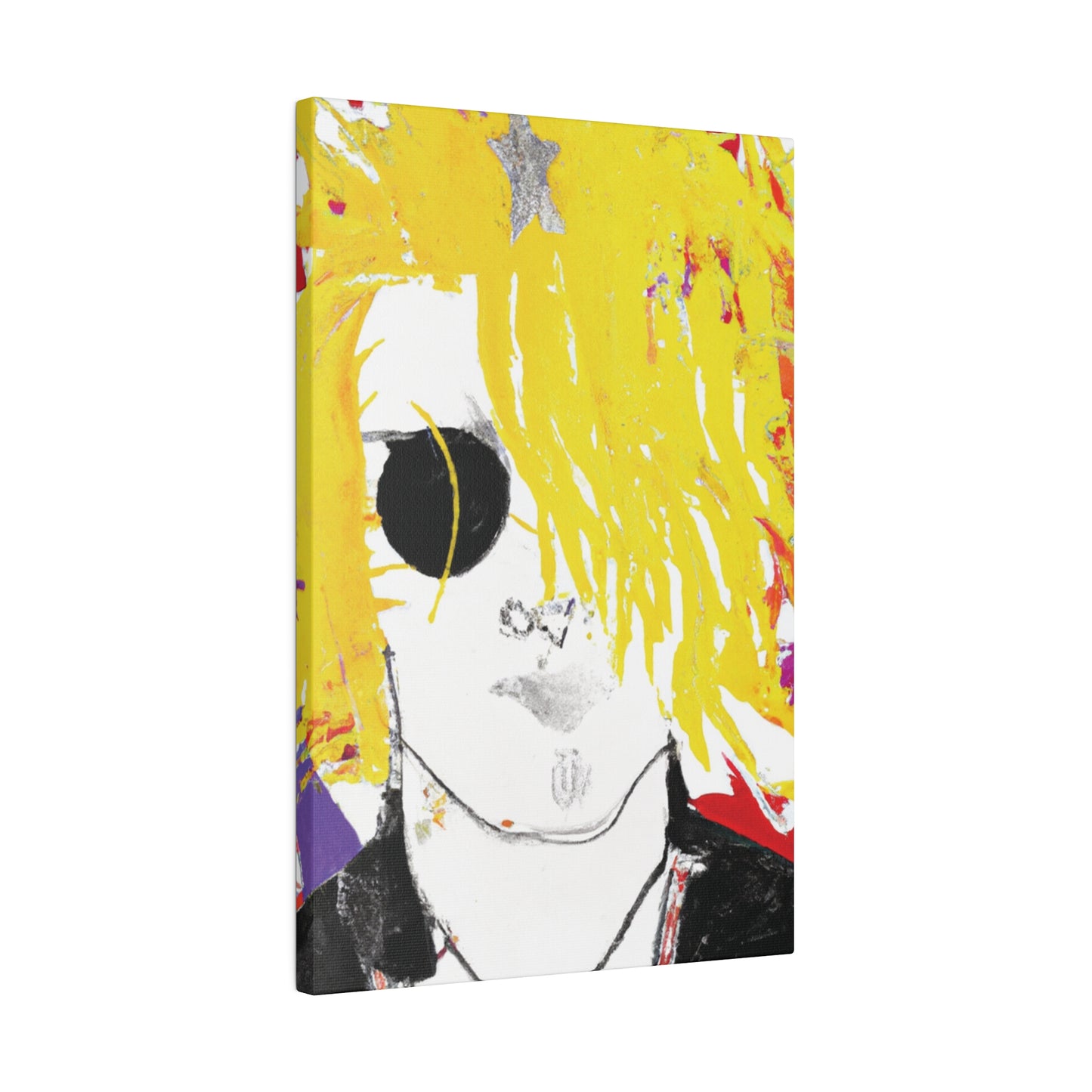 9674T - Rockstar Painting Print | Face | Abstract | Poster | Home Decor | Wall Art | Music Art | Canvas