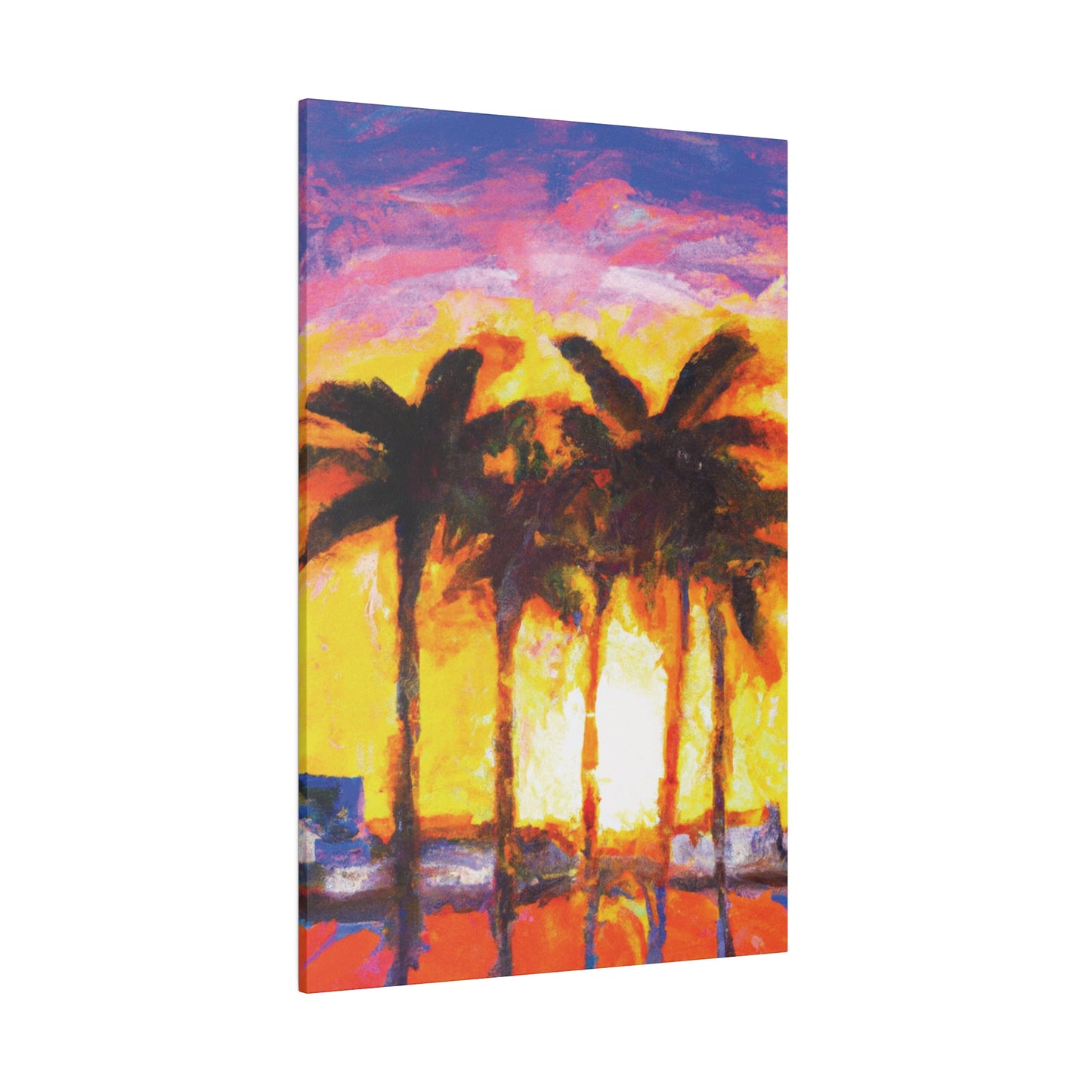 1535V - Miami Beach Sunset Painting Print | Miami | Beach | Sunset | Poster | Home Decor | Wall Art | Canvas