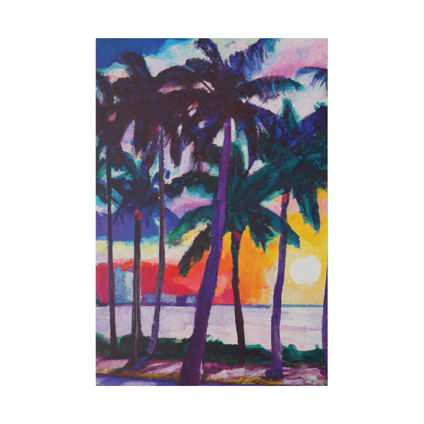 3259X - Miami Beach Sunset Painting Print | Miami | Beach | Sunset | Poster | Home Decor | Wall Art | Canvas